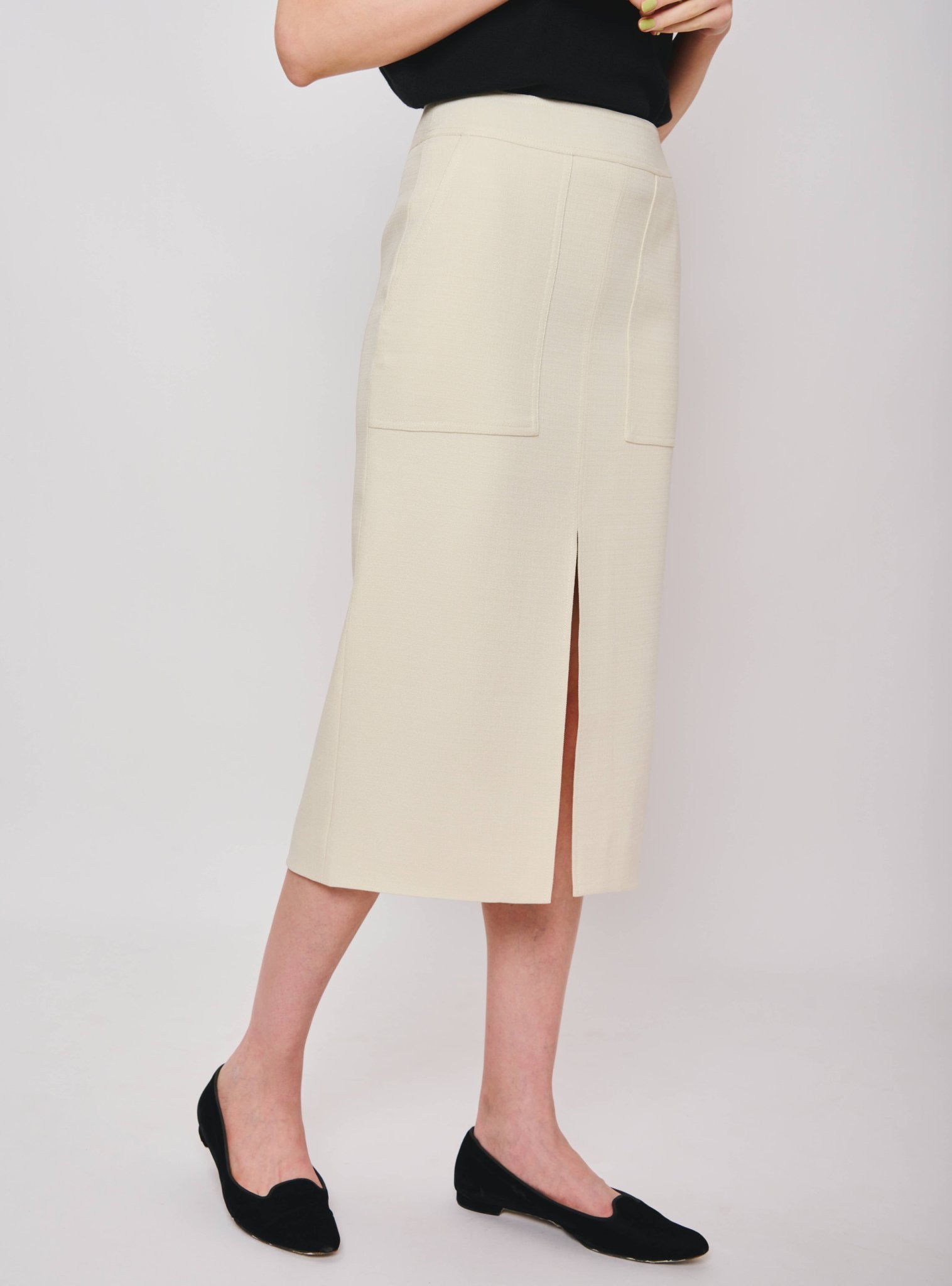 JAS midi skirt (Milk) - STELLAM