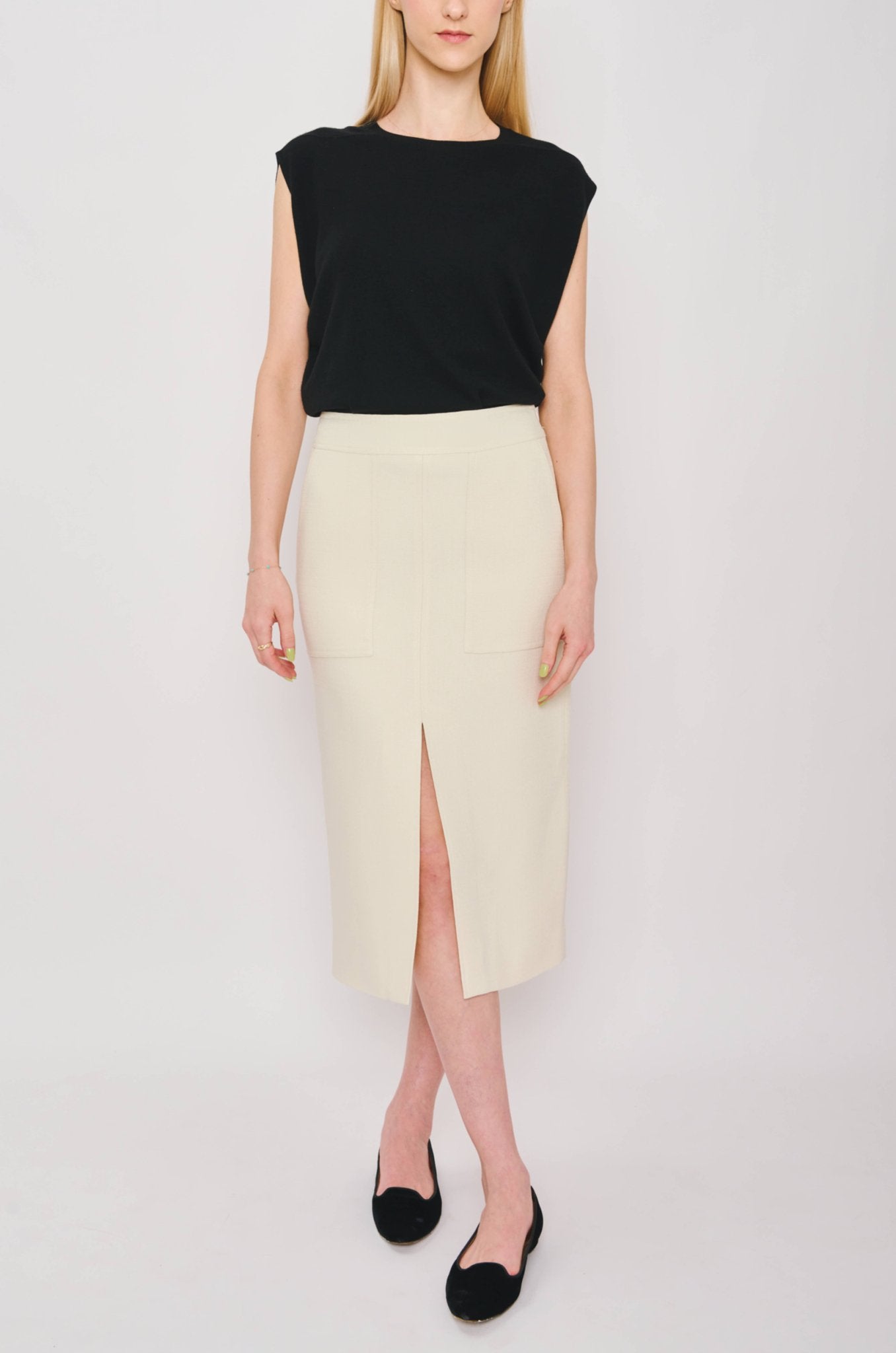 JAS midi skirt (Milk) - STELLAM