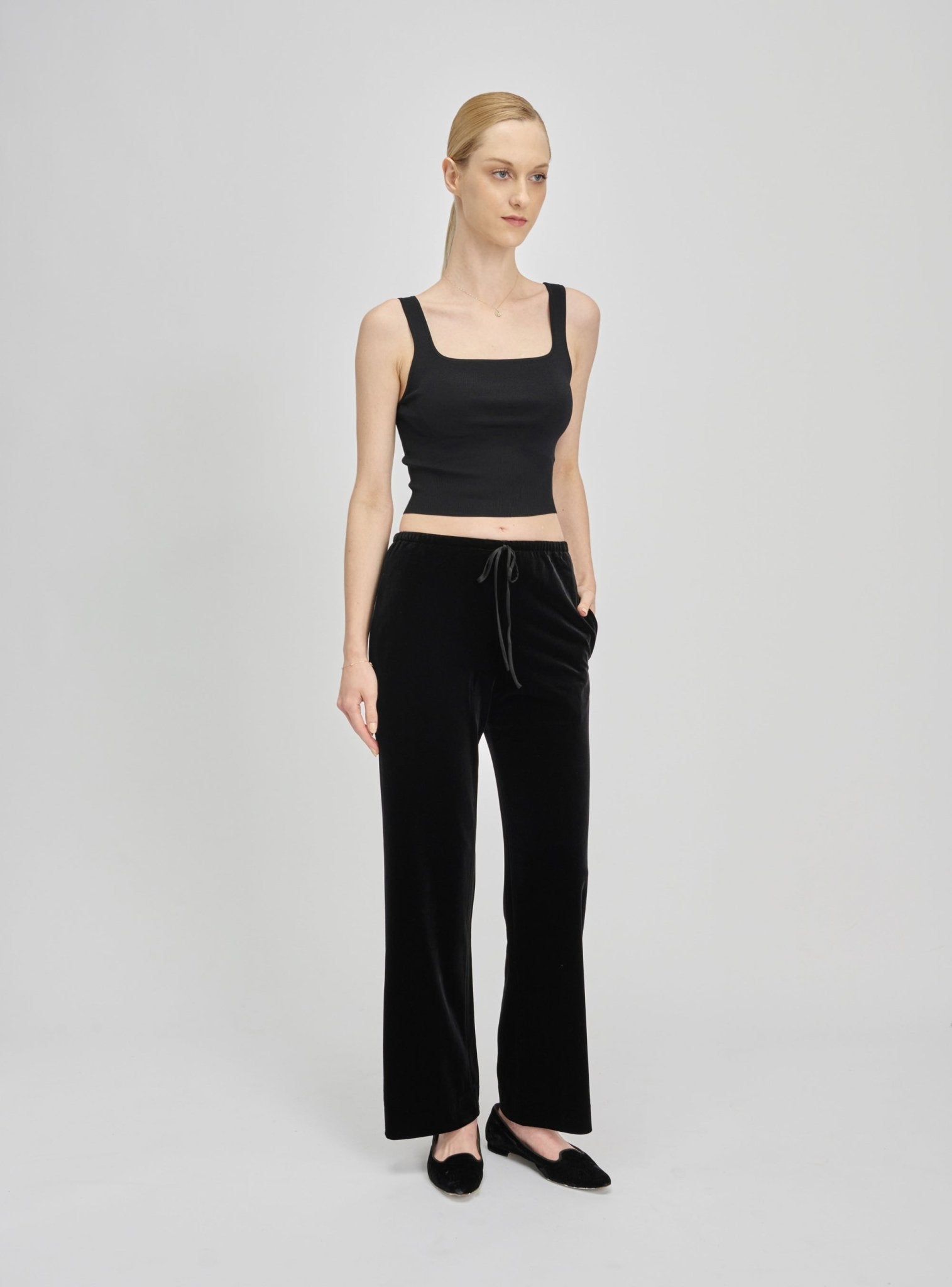 JOLIE velvet pants (Black) - STELLAM