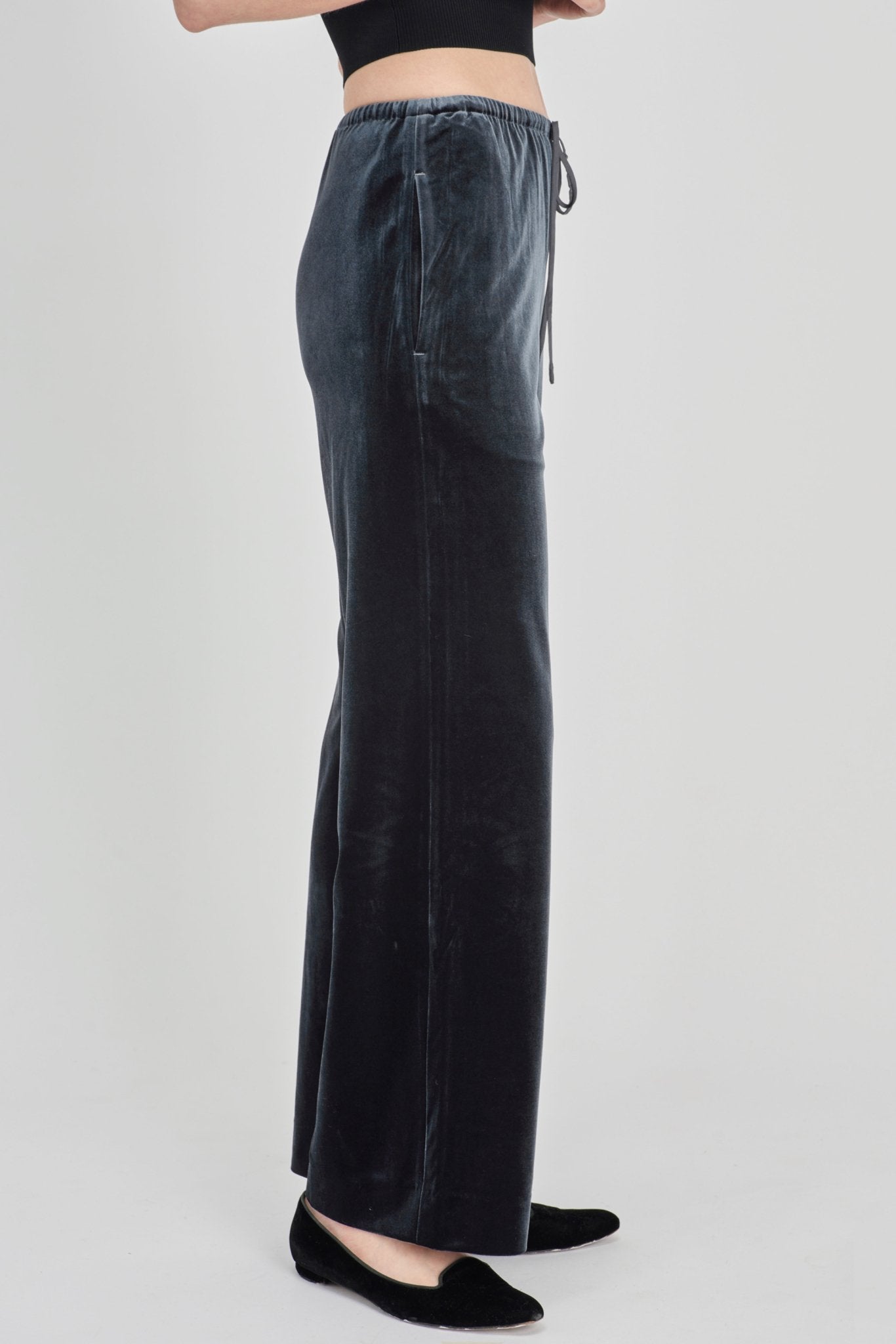 JOLIE velvet pants (Grey blue) - STELLAM