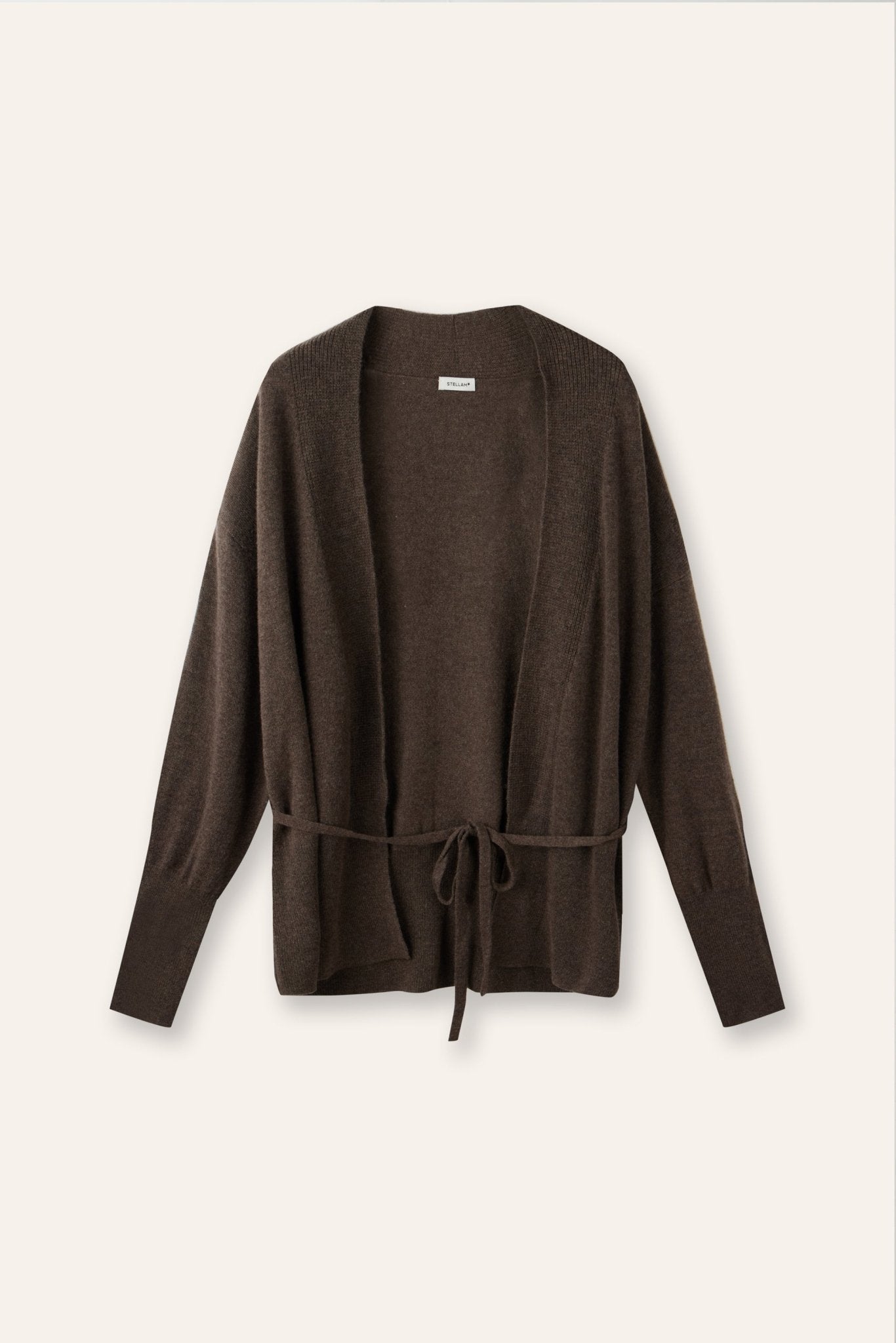 KAY cashmere-blended cardigan (Mocha) - STELLAM