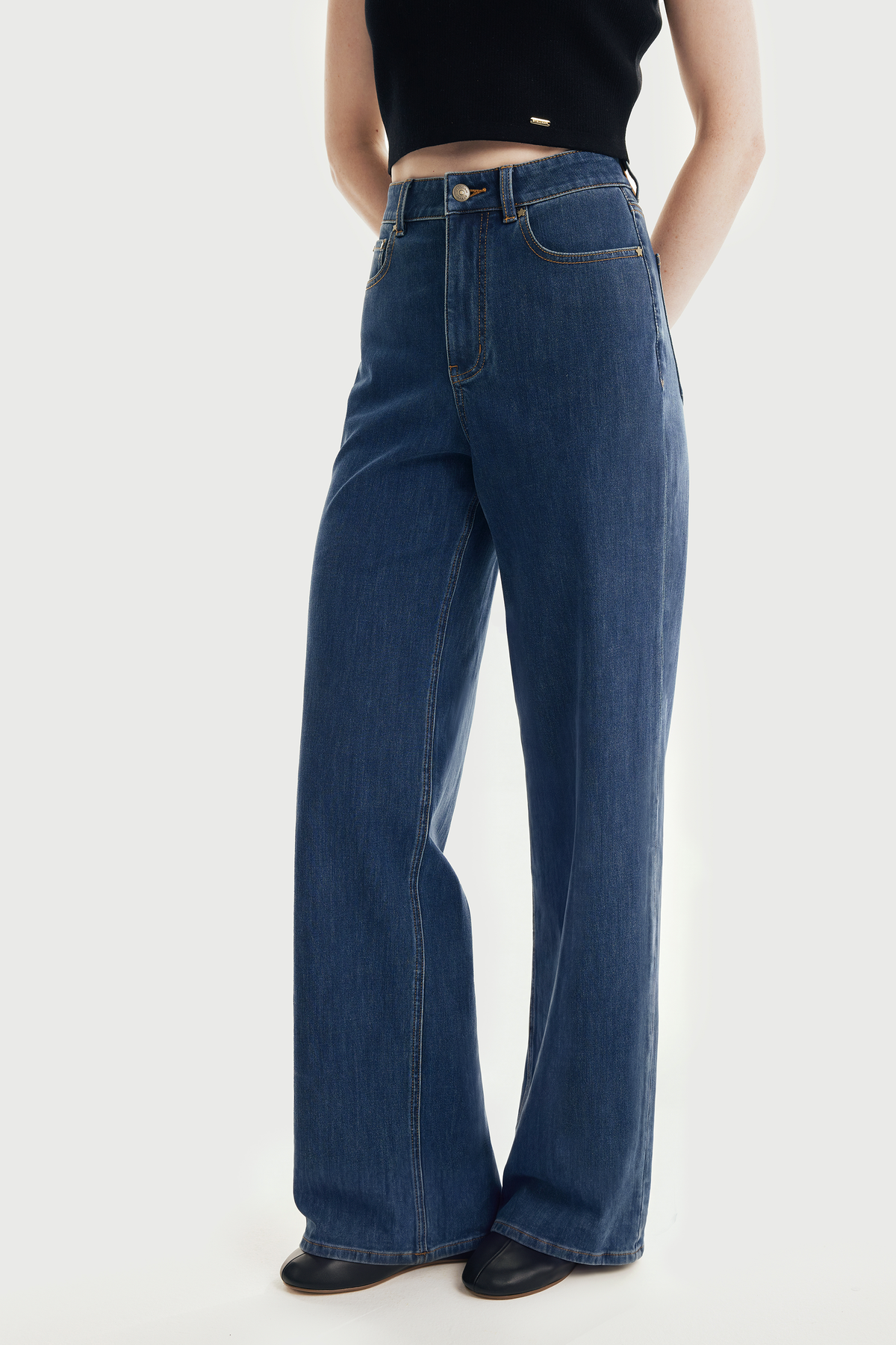 KENT washed wide-leg jeans (Denim blue)