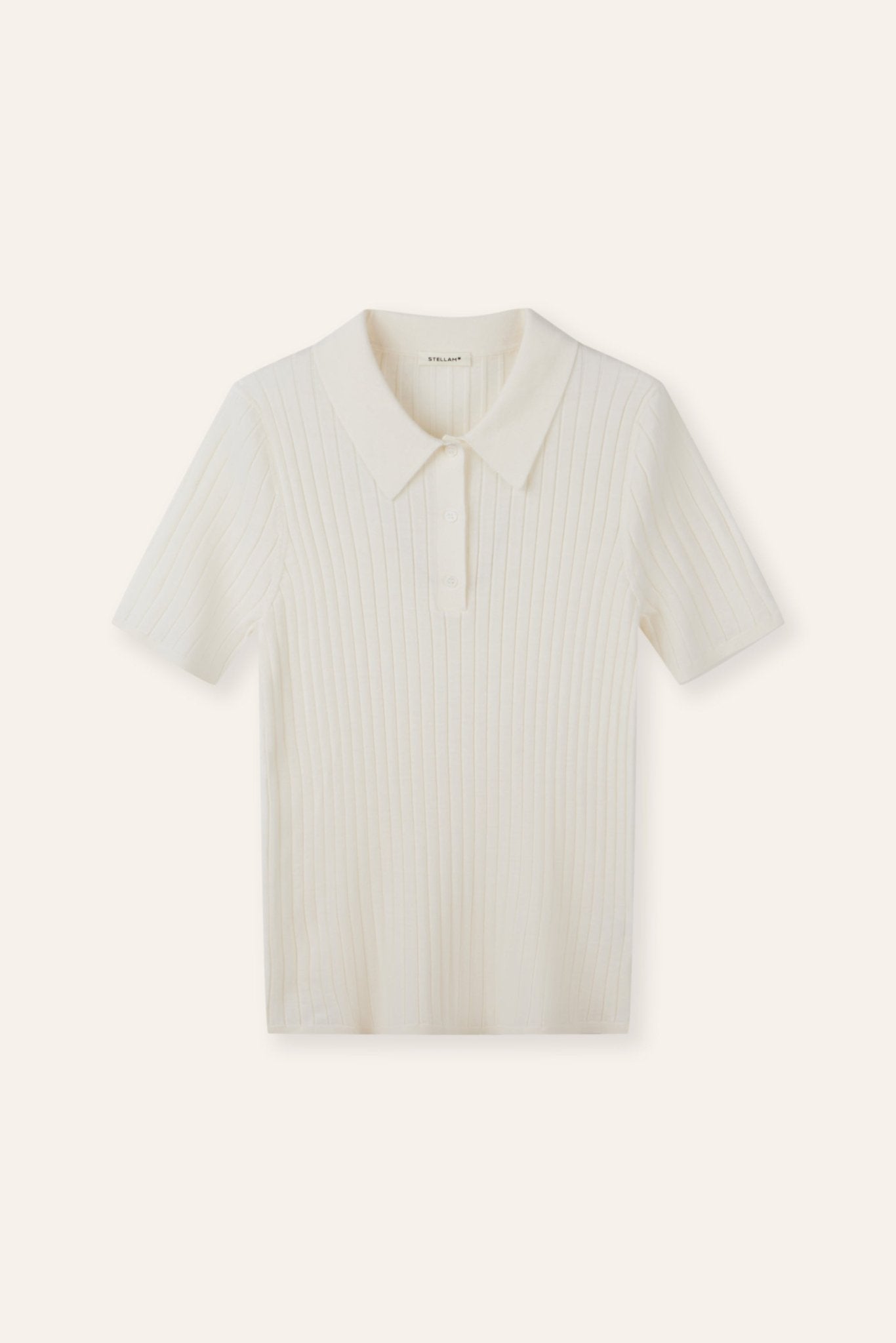 LEE wool polo top (Off white) - STELLAM