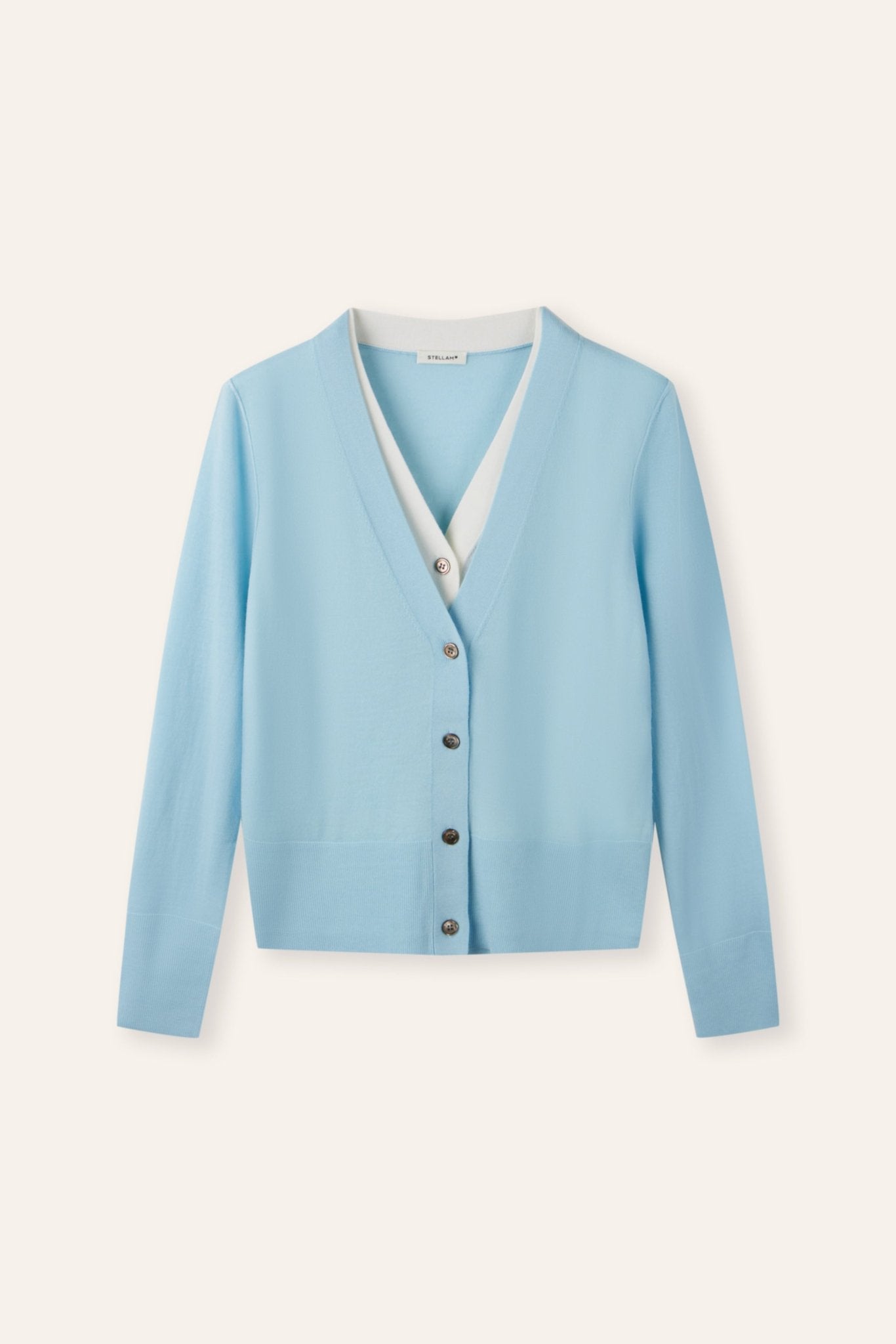 LEMAIRE wool double layer cardigan (Blue) - STELLAM
