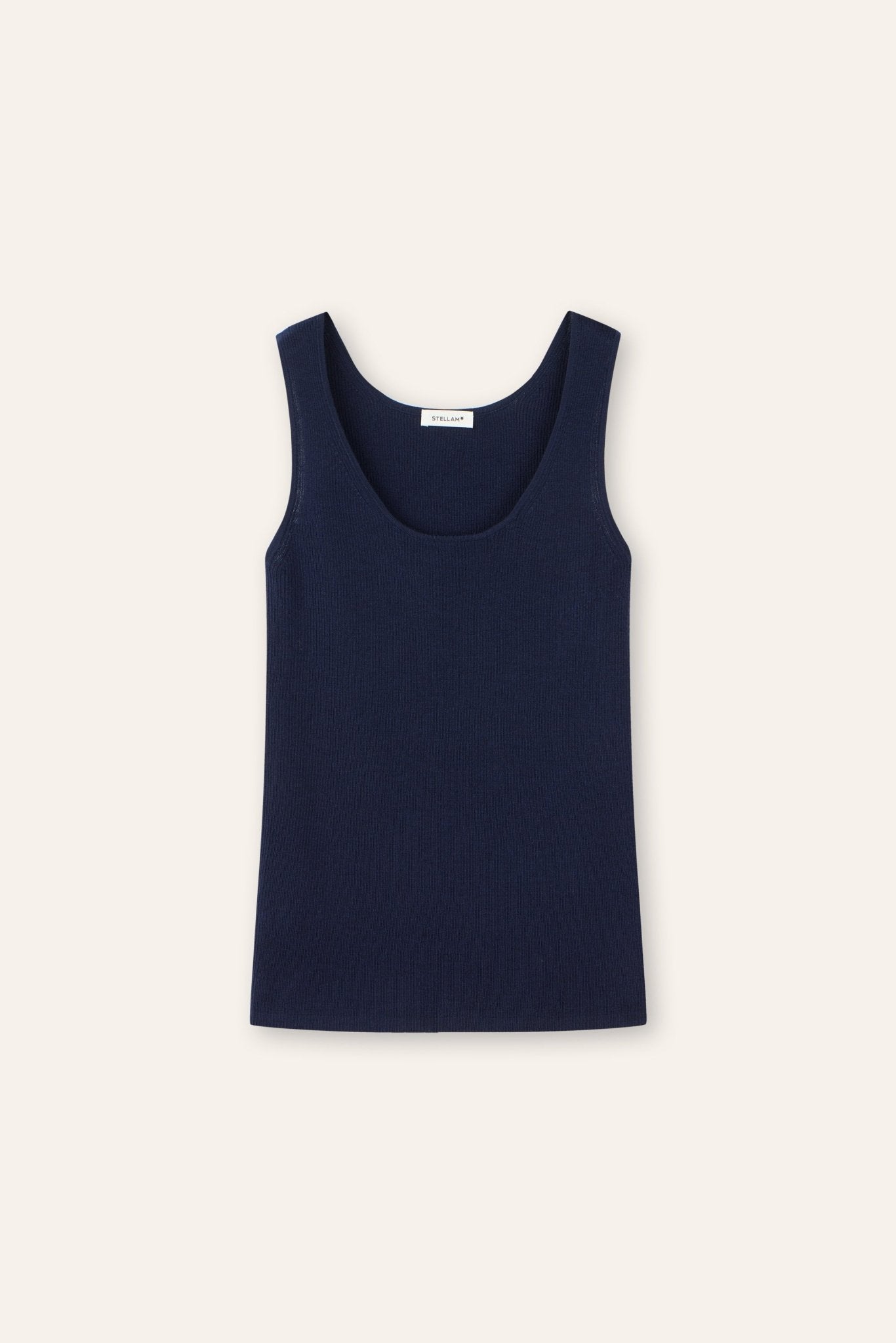 LENYA silk tank top (Navy) - STELLAM