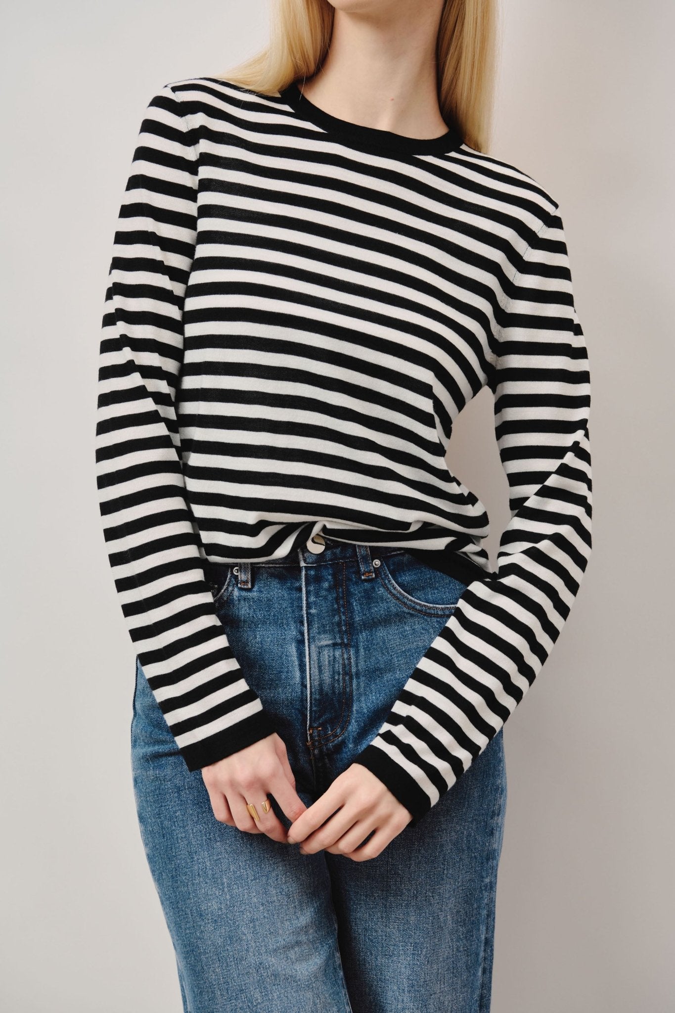 LISA wool top (Black stripe) - STELLAM