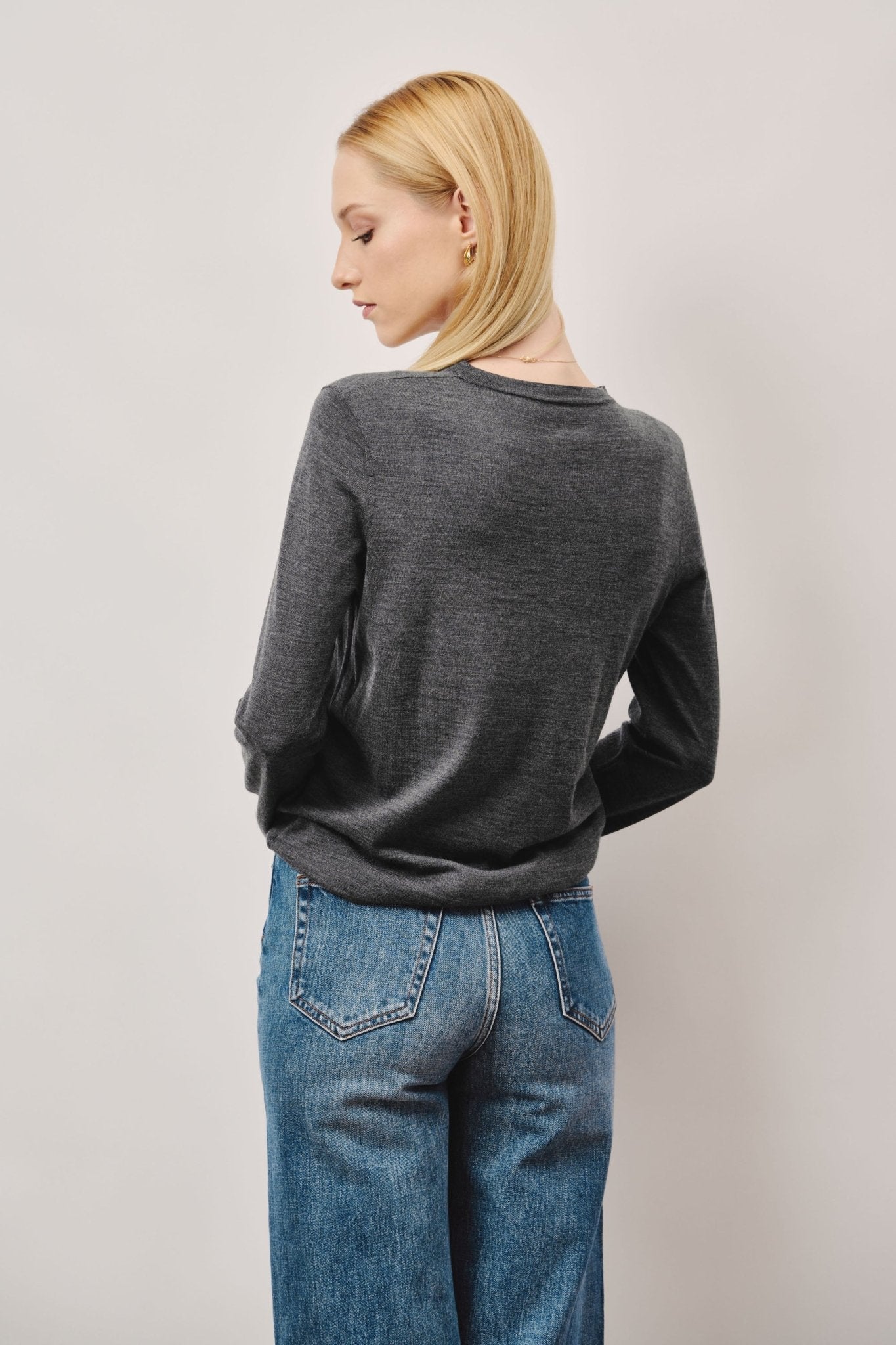 LISA wool top (Grey) - STELLAM
