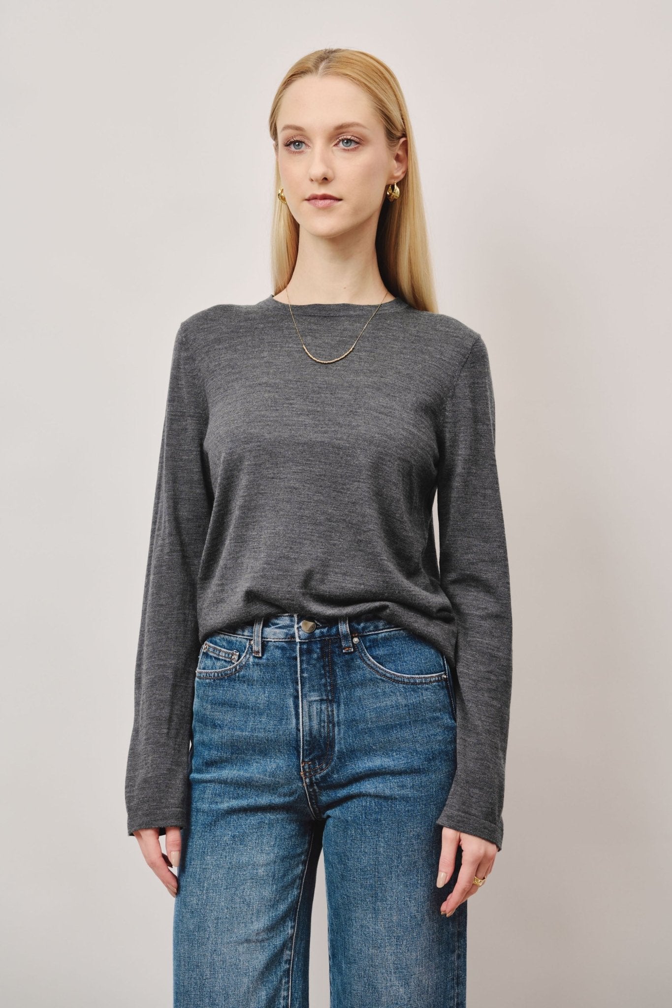 LISA wool top (Grey) - STELLAM