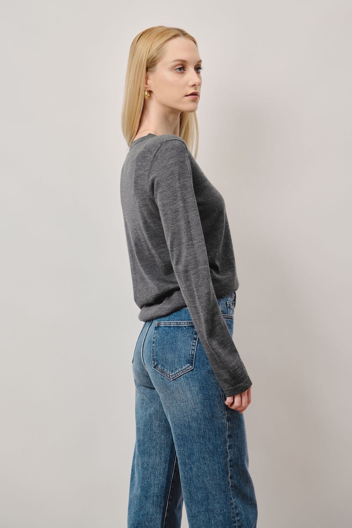 LISA wool top (Grey) - STELLAM