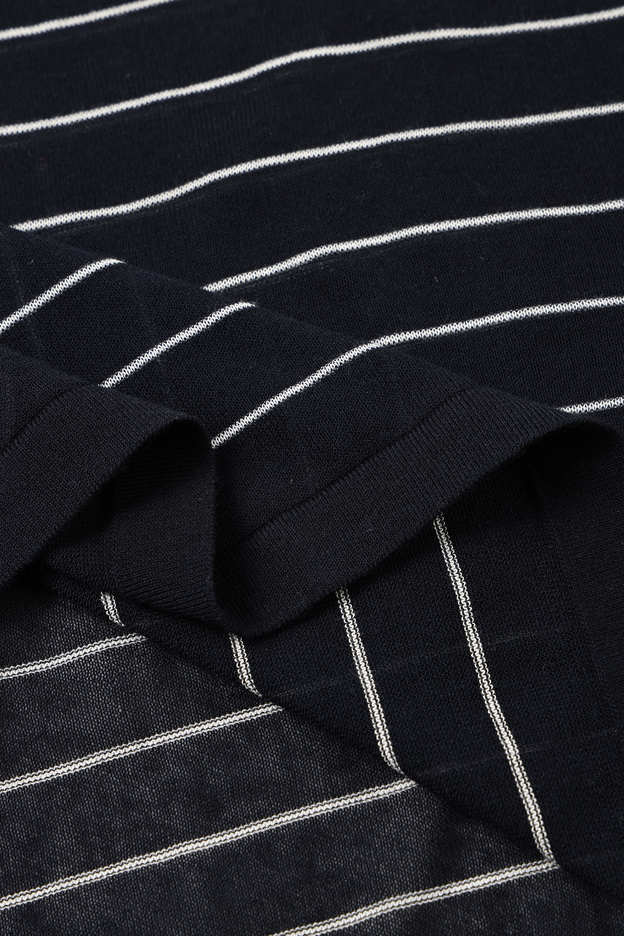 LUC acetate oversize longsleeves top (Navy stripe)