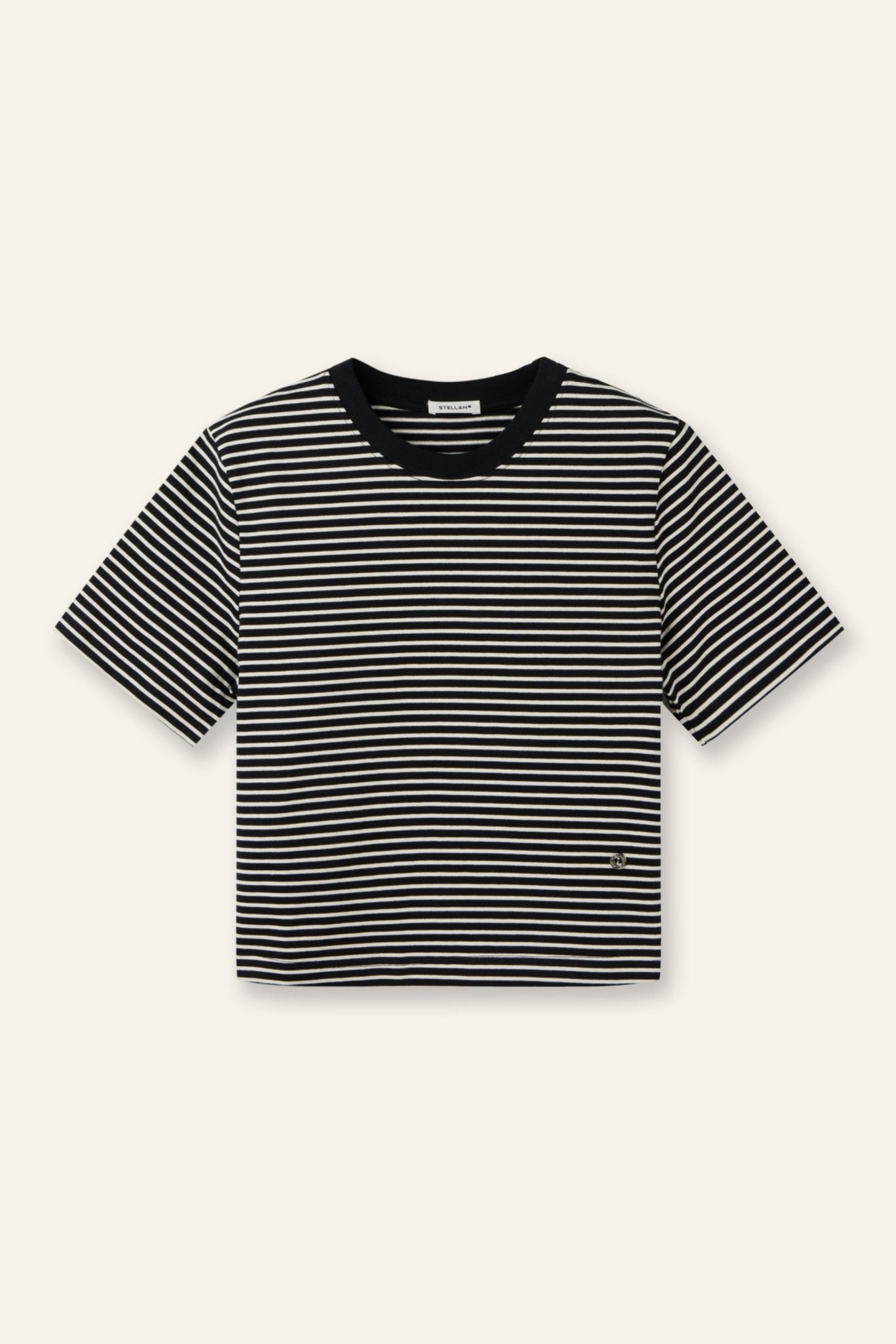 LUCI cotton stripe top (Black stripe) - STELLAM