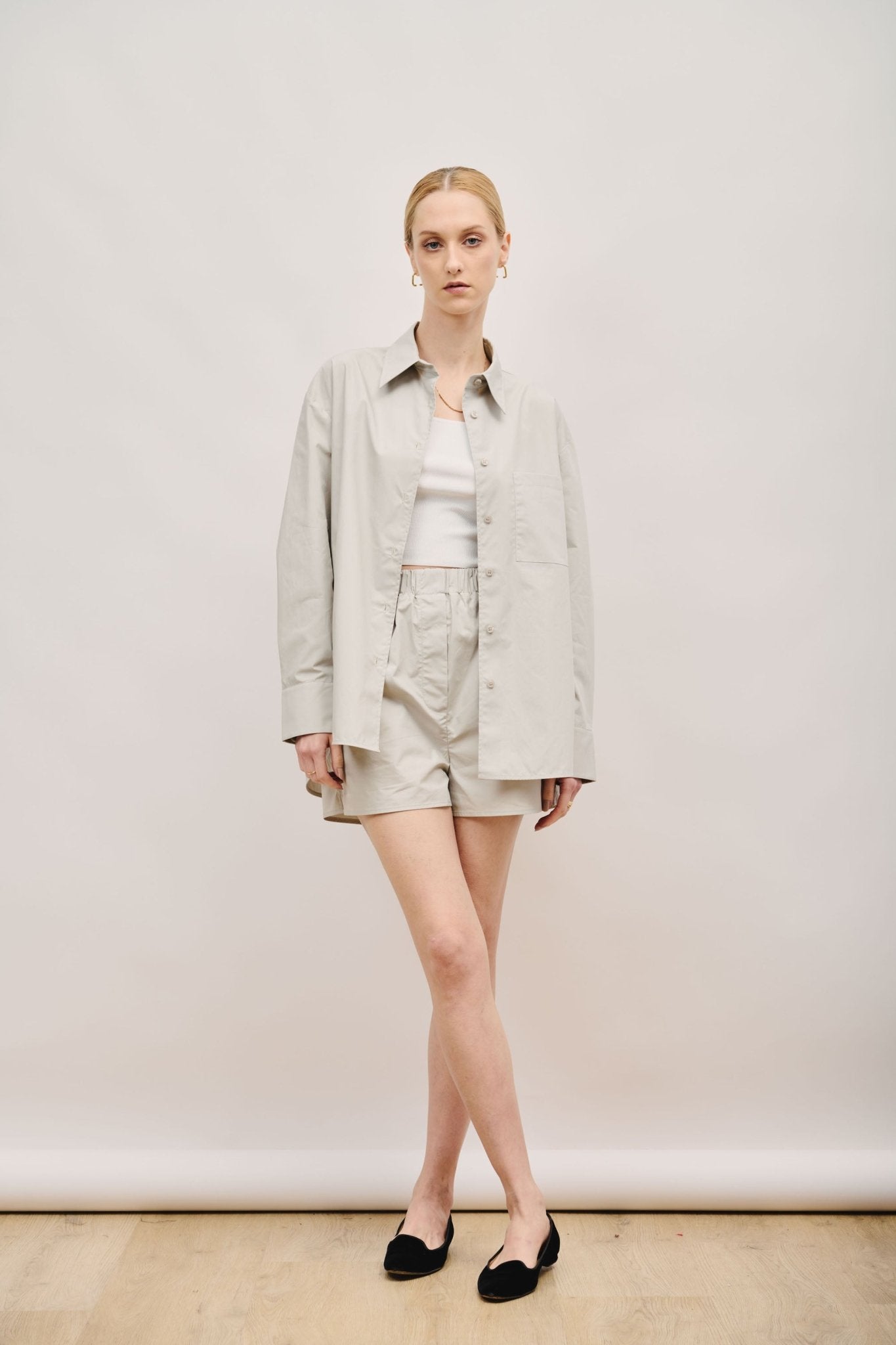 LUI cotton shorts (Light grey) - STELLAM