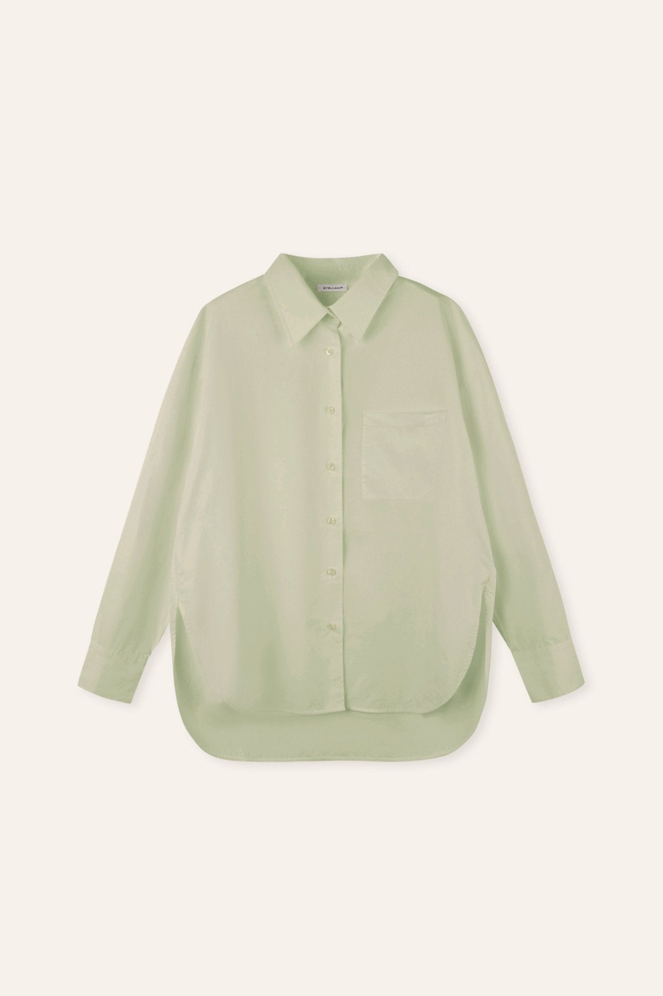 LUI oversized cotton shirt (Sage) - STELLAM