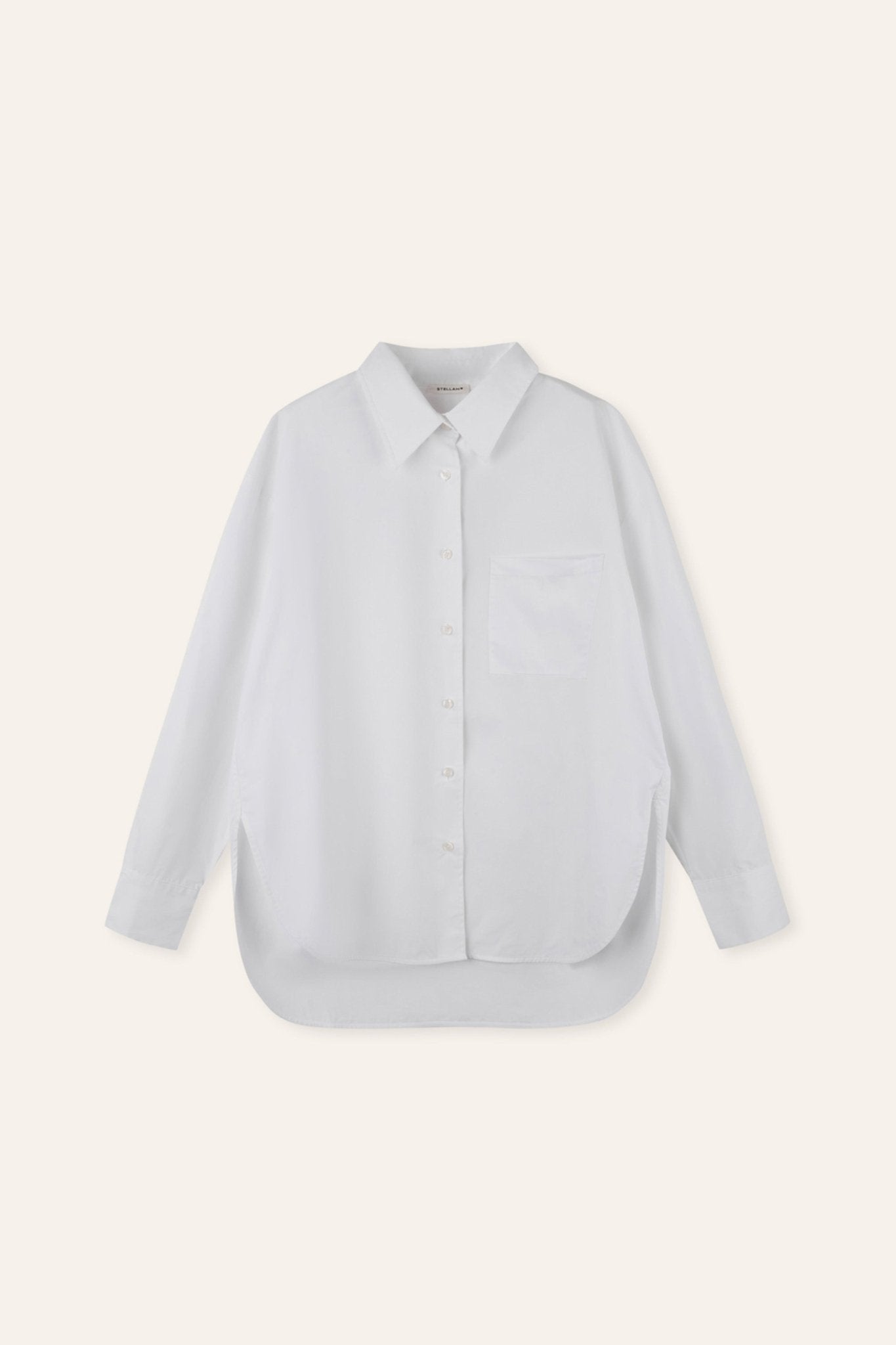 LUI oversized cotton shirt (White) - STELLAM