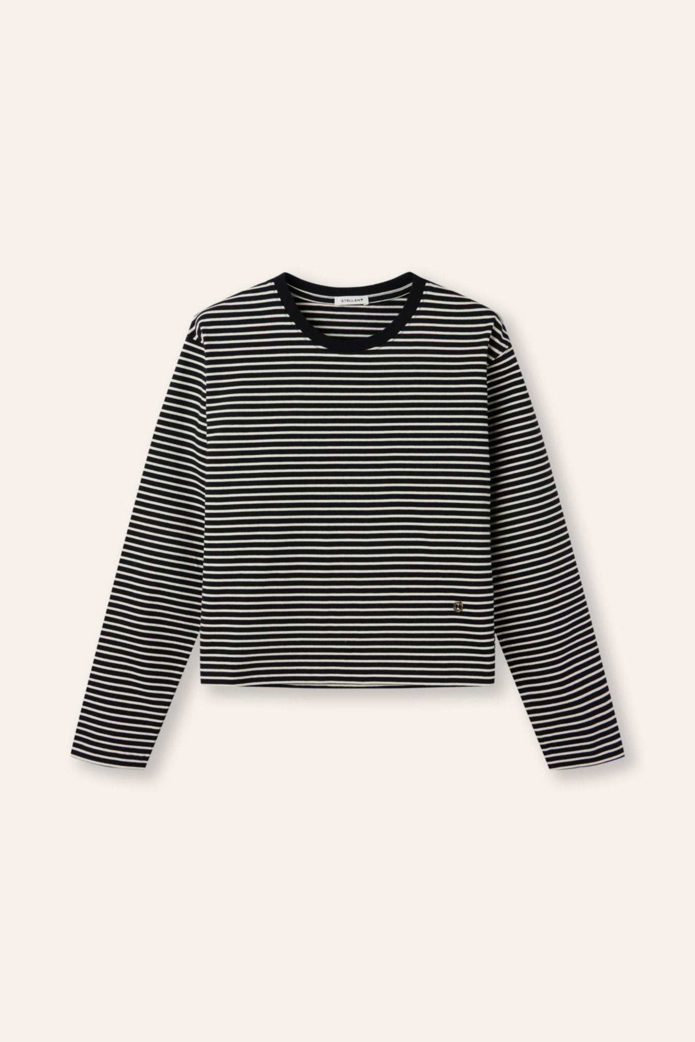 LUKE cotton stripe top (Black stripe) - STELLAM