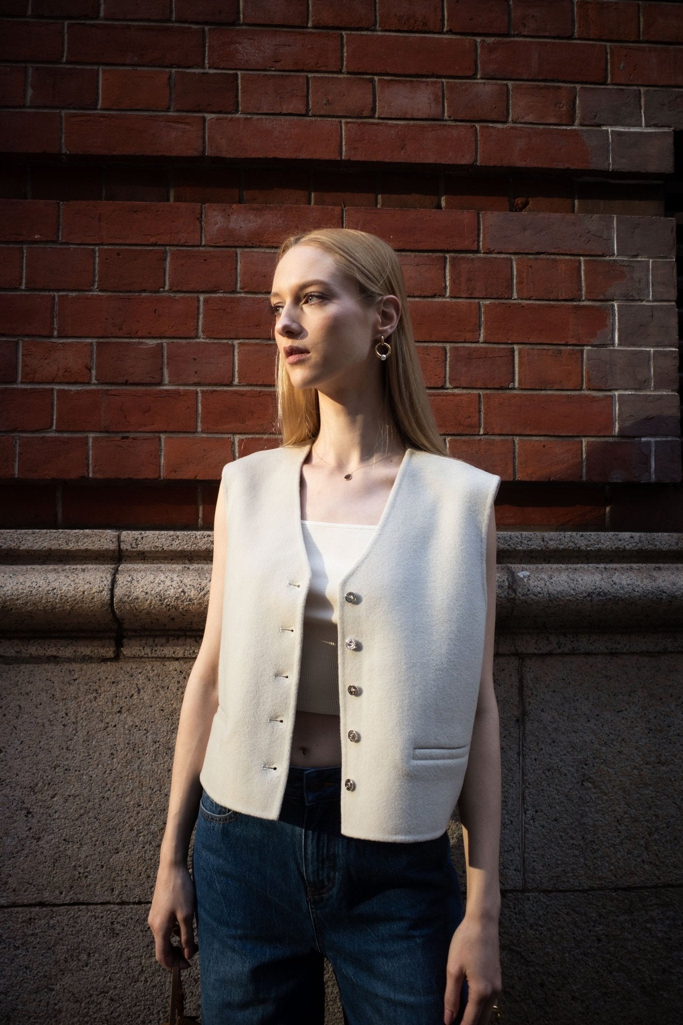 LULU cashmere-blended gilet (Beige) - STELLAM