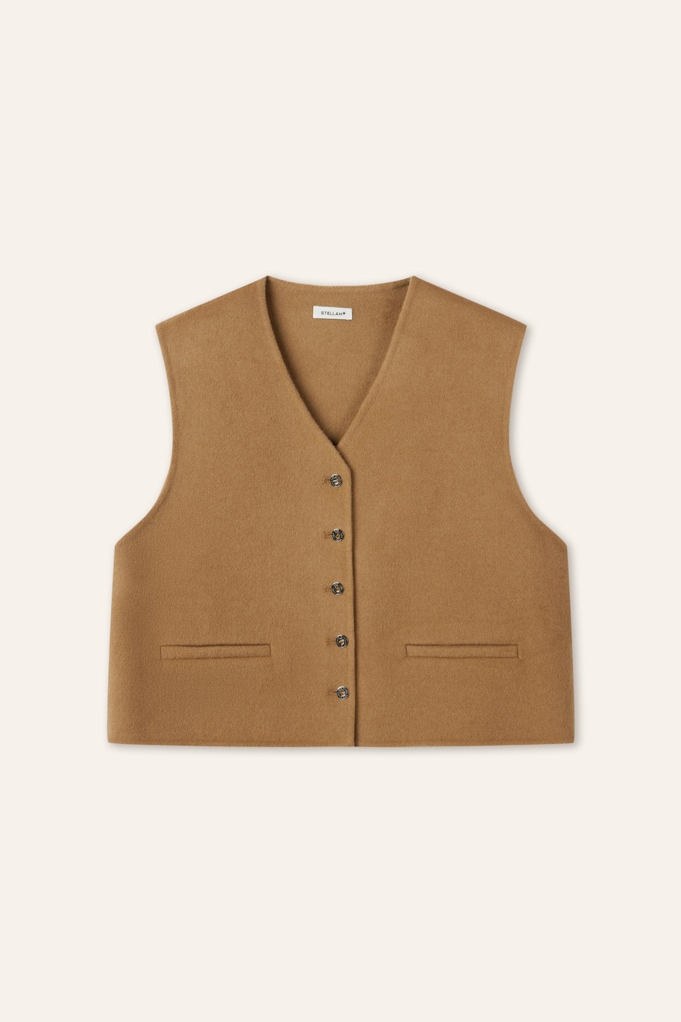 LULU cashmere-blended gilet (Camel) - STELLAM