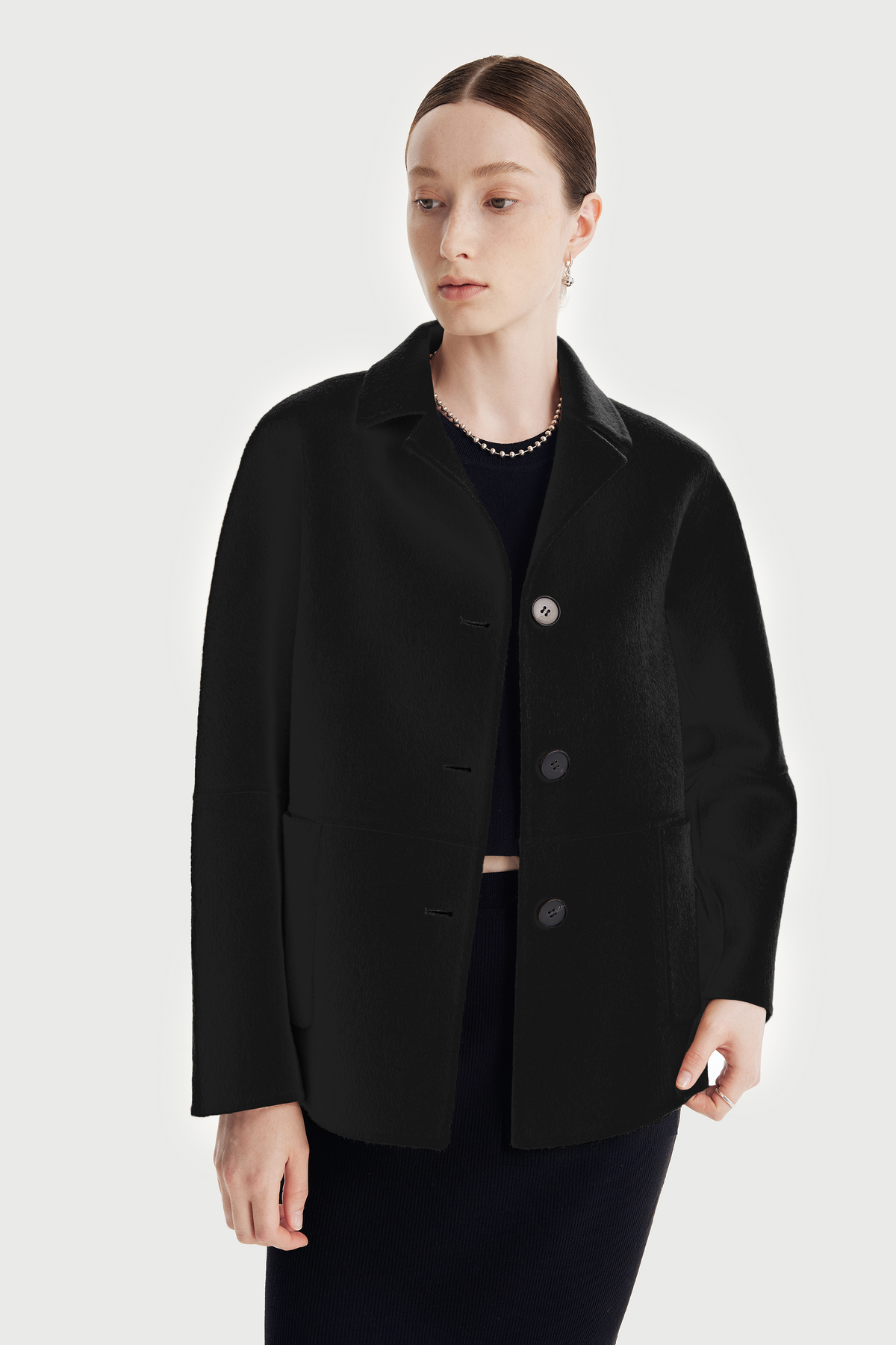 MARCO camel-blended jacket (Black)