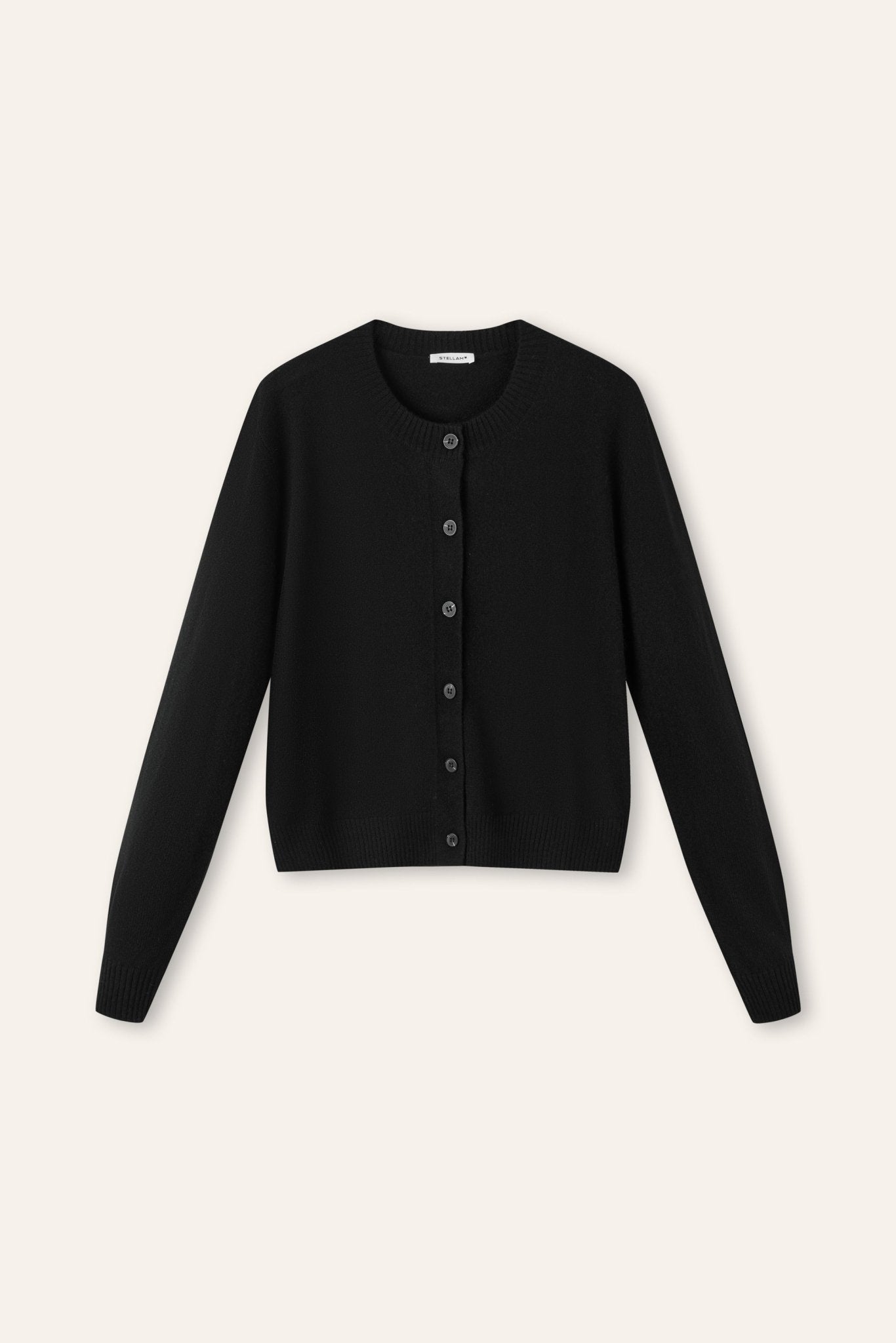 MARIA superfine cashmere cardigan (Black) - STELLAM