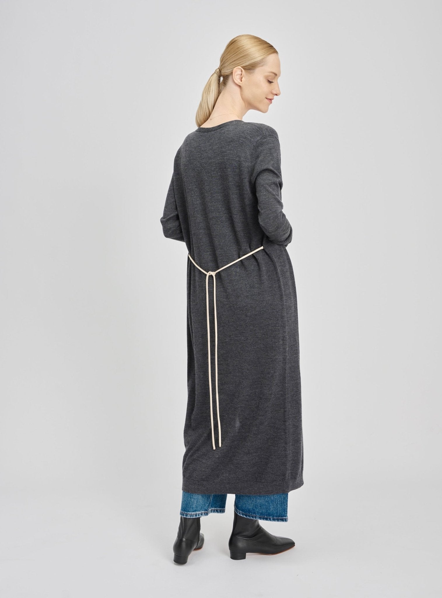 MIC maxi cardigan (Grey) - STELLAM