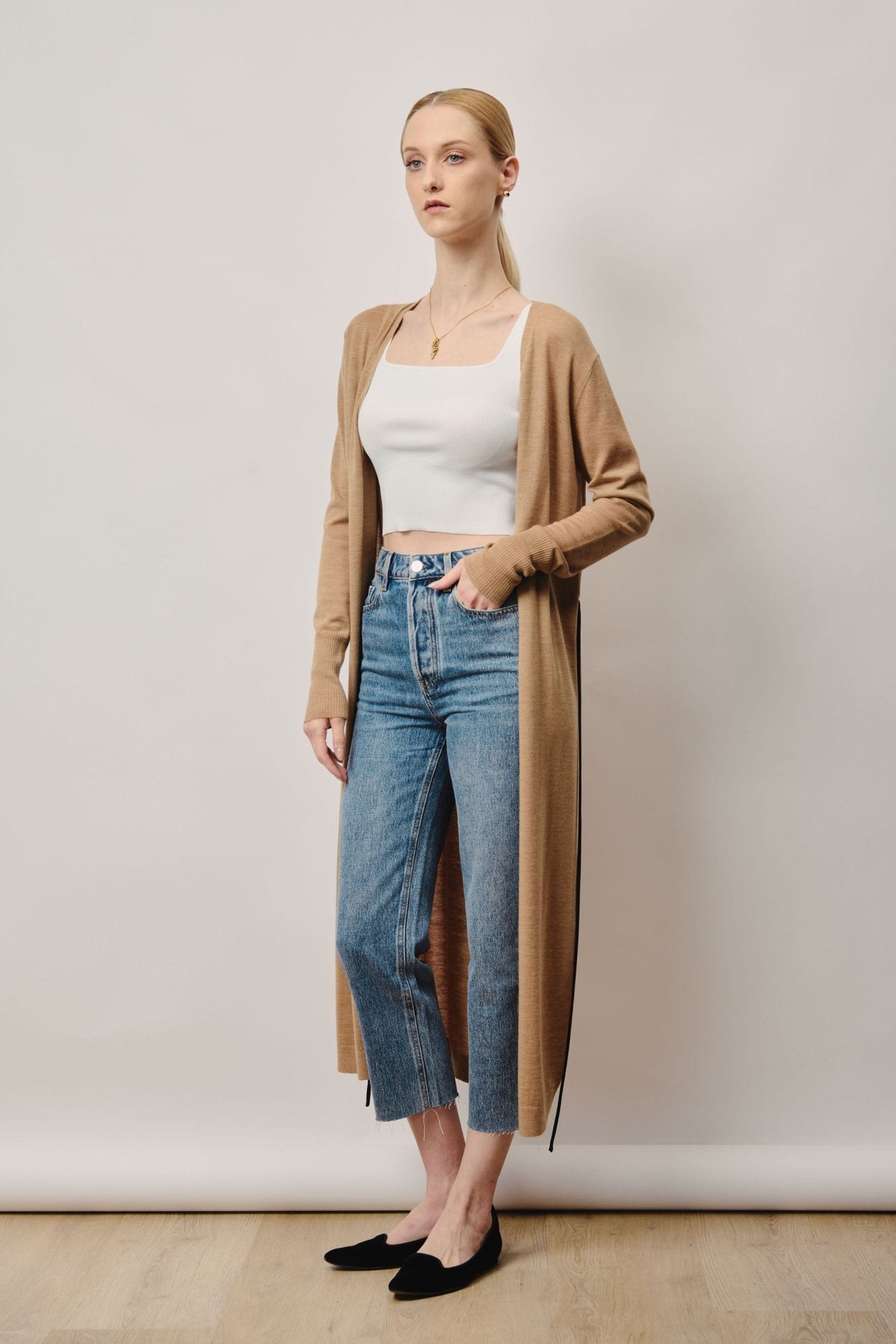 MIC maxi cardigan (Sand) - STELLAM