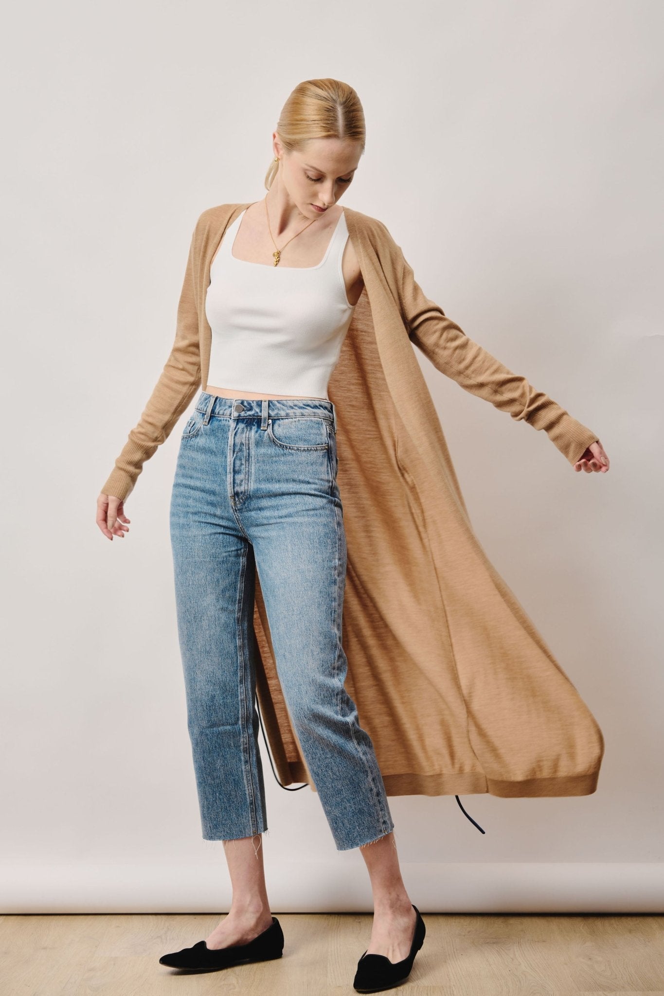 MIC maxi cardigan (Sand) - STELLAM