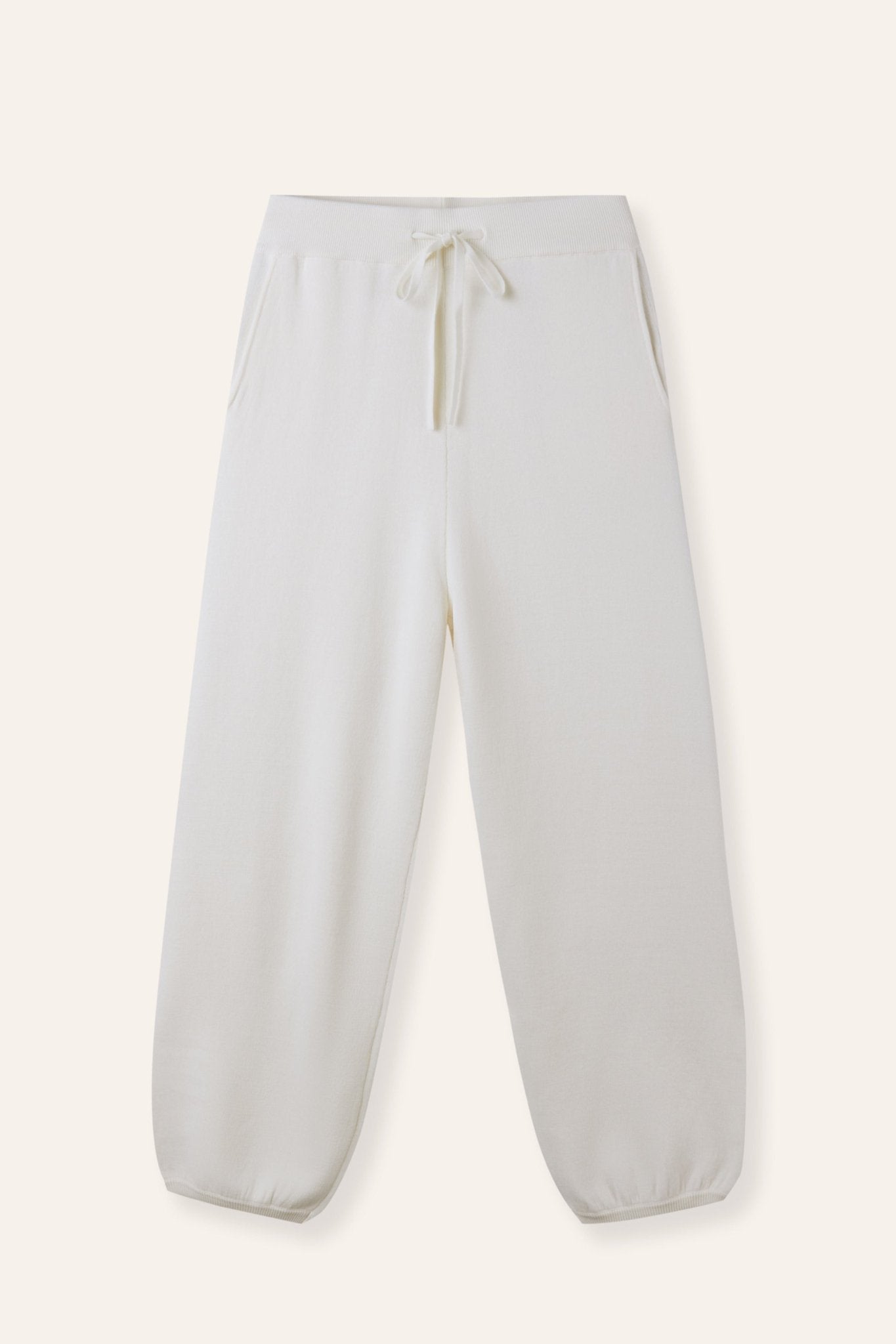 MILANO merino wool trackpants (Milk) - STELLAM