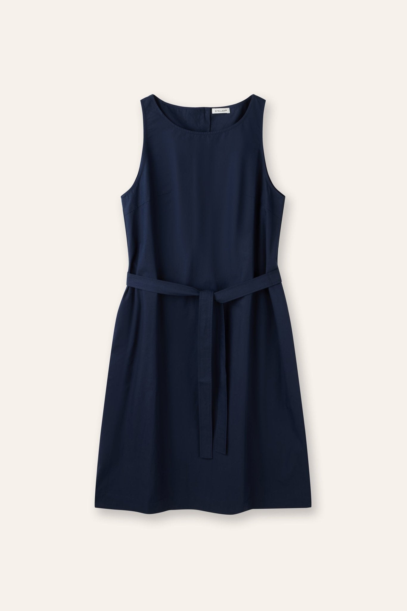 MIU cotton-poplin dress (Navy) - STELLAM
