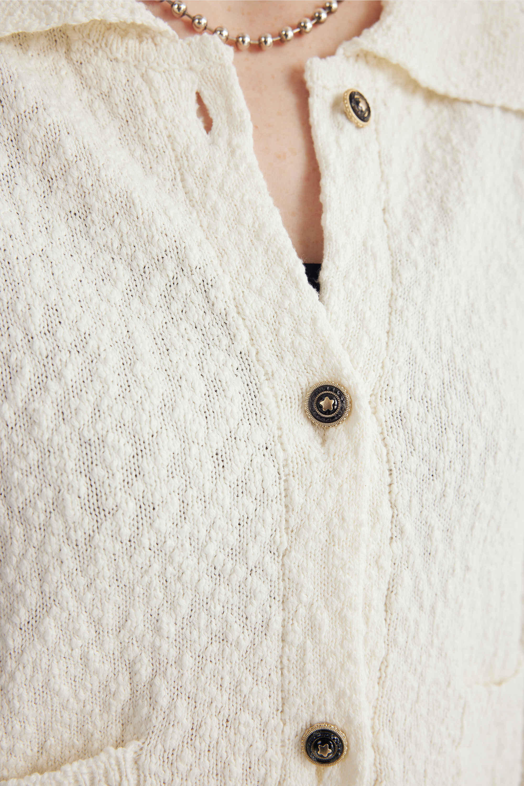 MOSSY cotton cardigan (White)