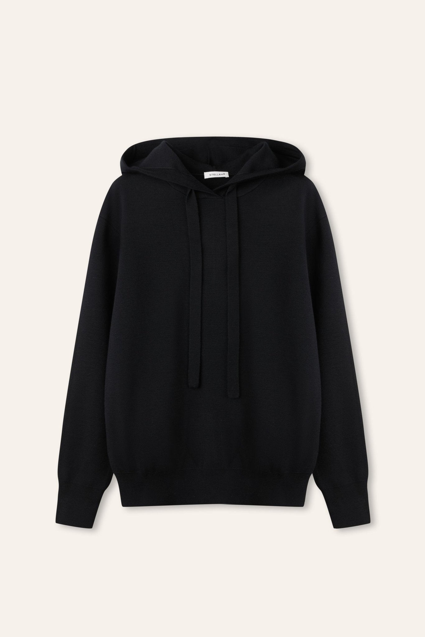NELLO wool hoodie sweatshirt (Black) - STELLAM