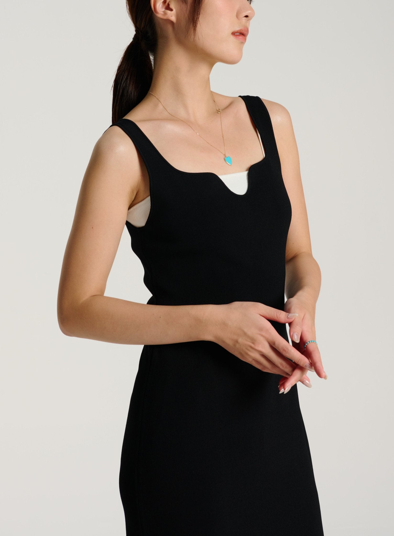 NINA jersey-knit dress (Black) - STELLAM