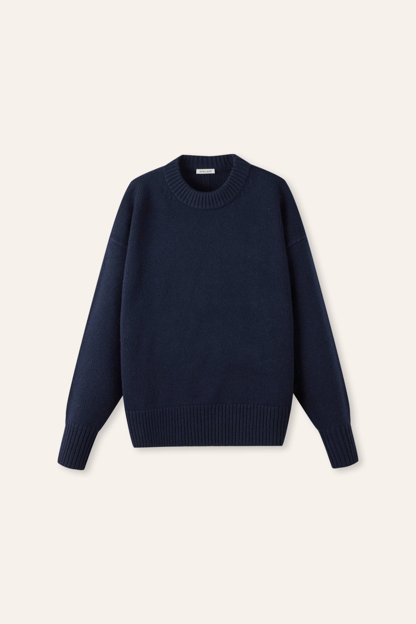 OPHELA superfine wool sweater (Navy) - STELLAM