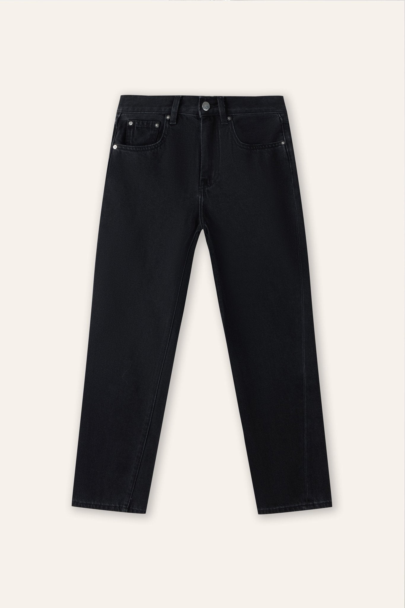 Original twisted high-rise straight-leg jeans (Black) - STELLAM