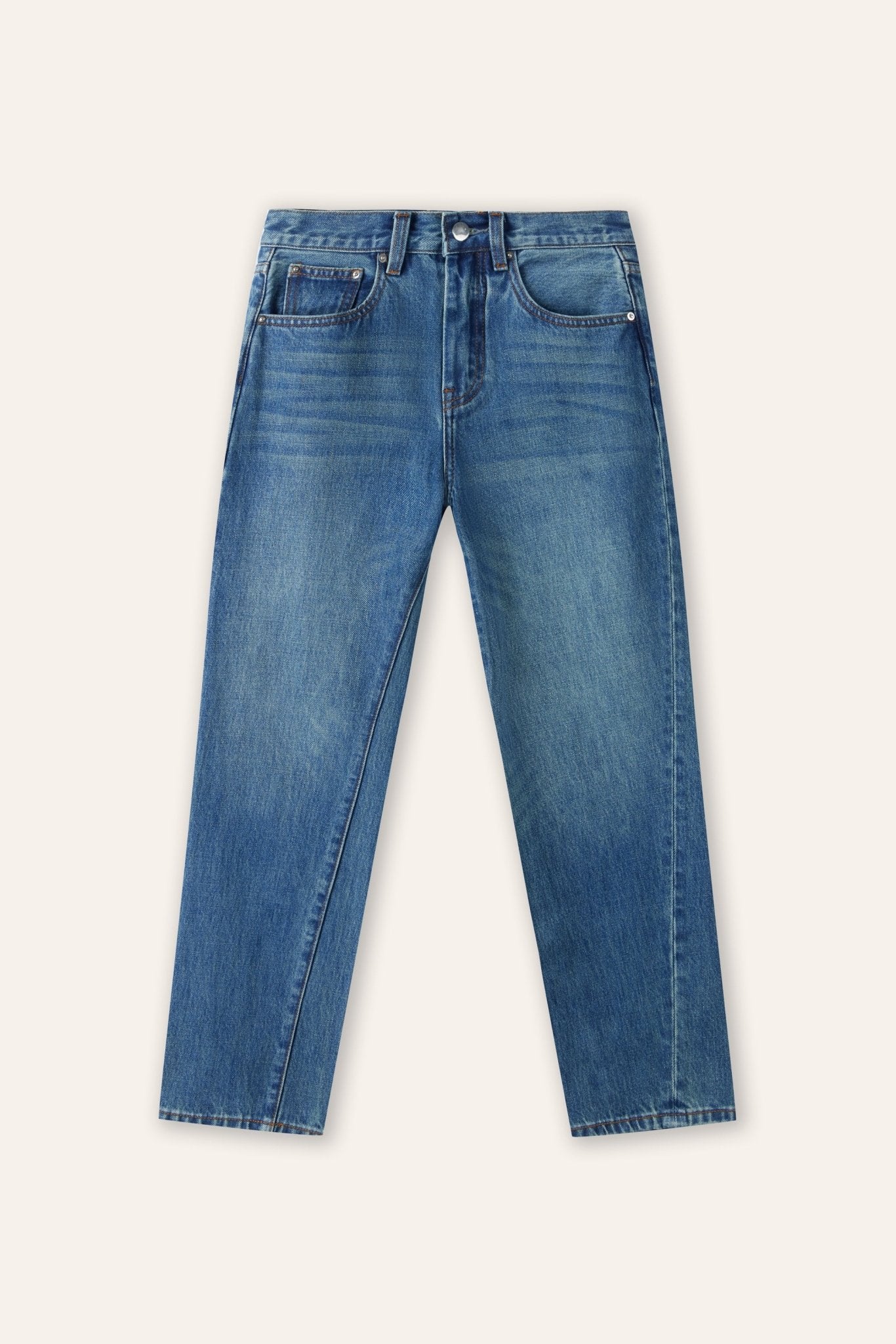 Original twisted high-rise straight-leg jeans (Blue) - STELLAM