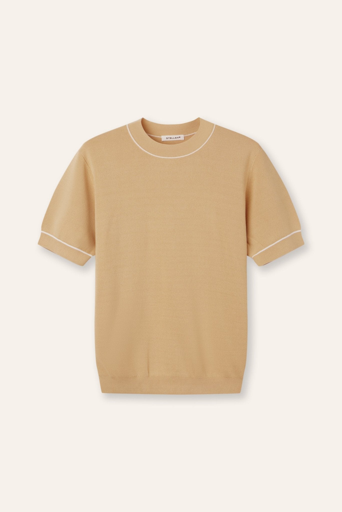 PANNY ribbed-knit top (Beige) - STELLAM