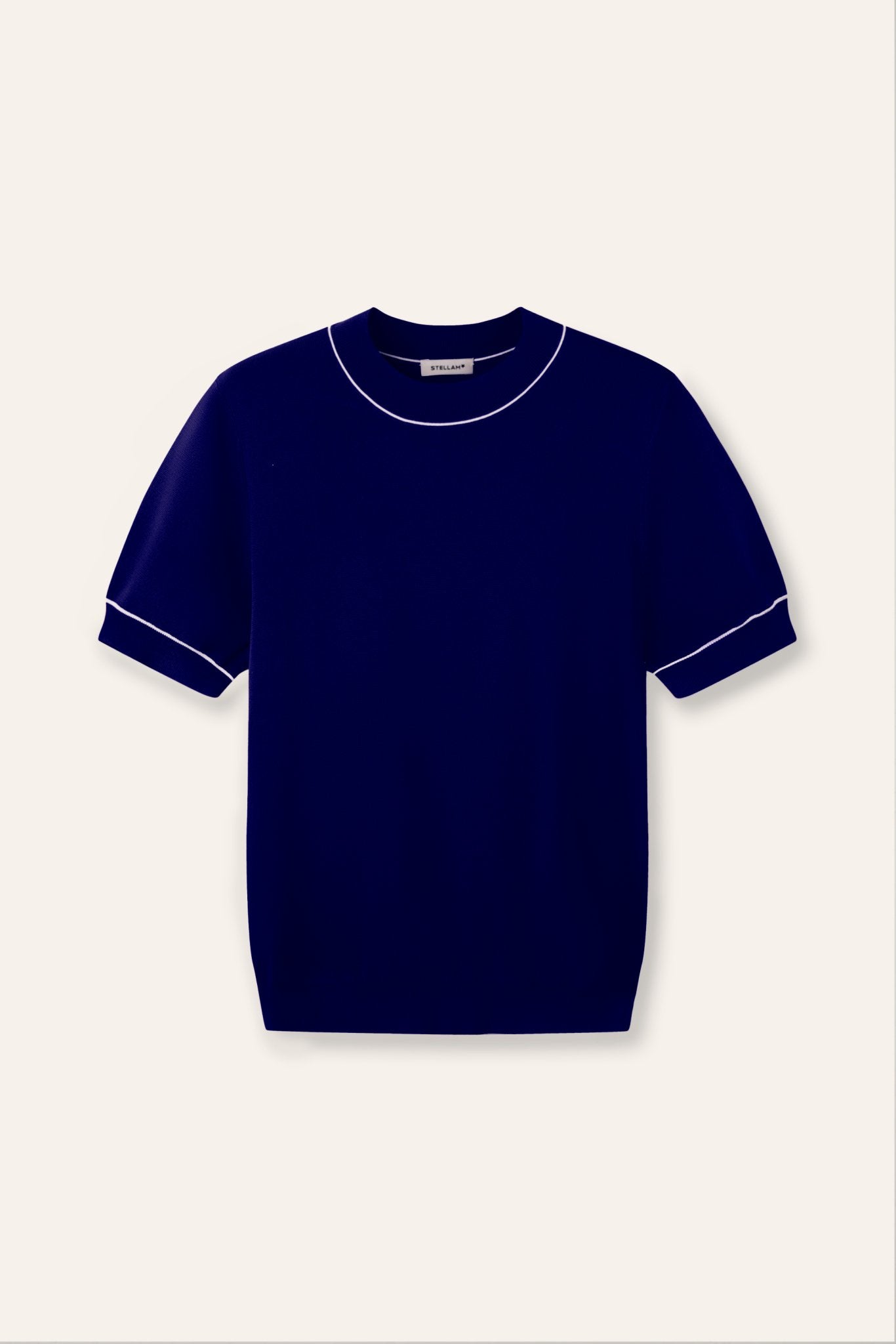 PANNY ribbed-knit top (Navy) - STELLAM