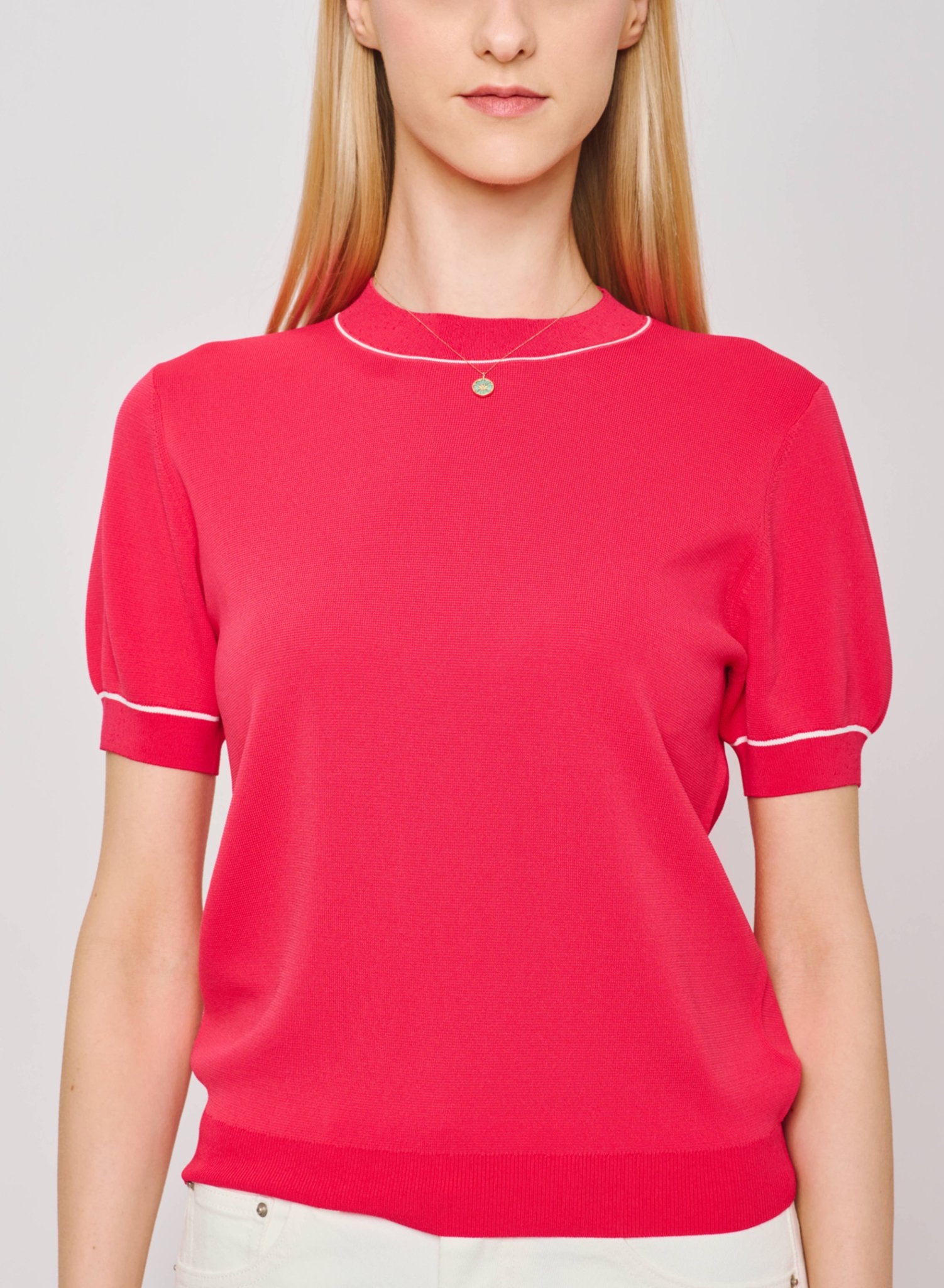 PANNY ribbed-knit top (Watermelon) - STELLAM