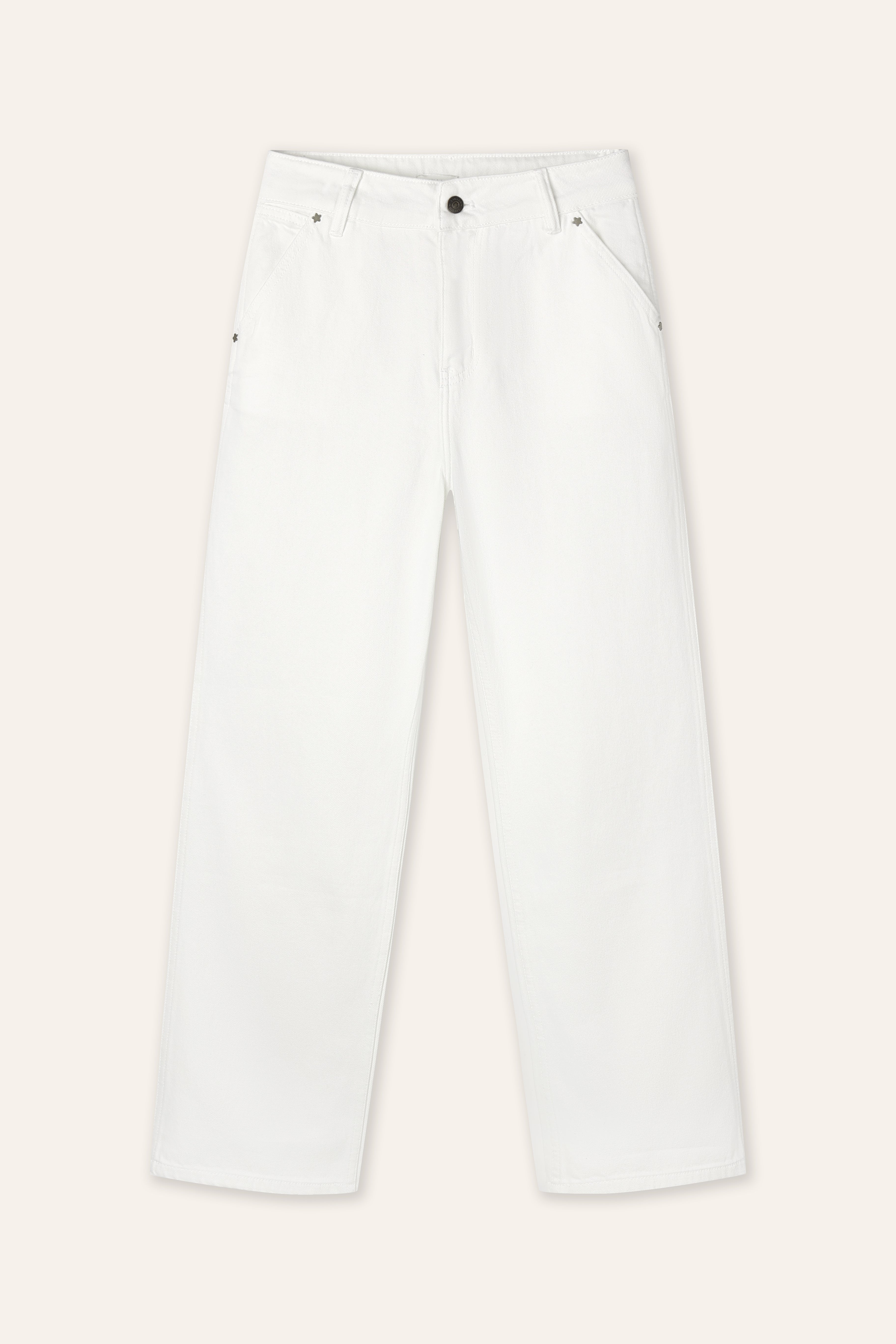 PERFECT 高腰寬腿牛仔褲(白色)