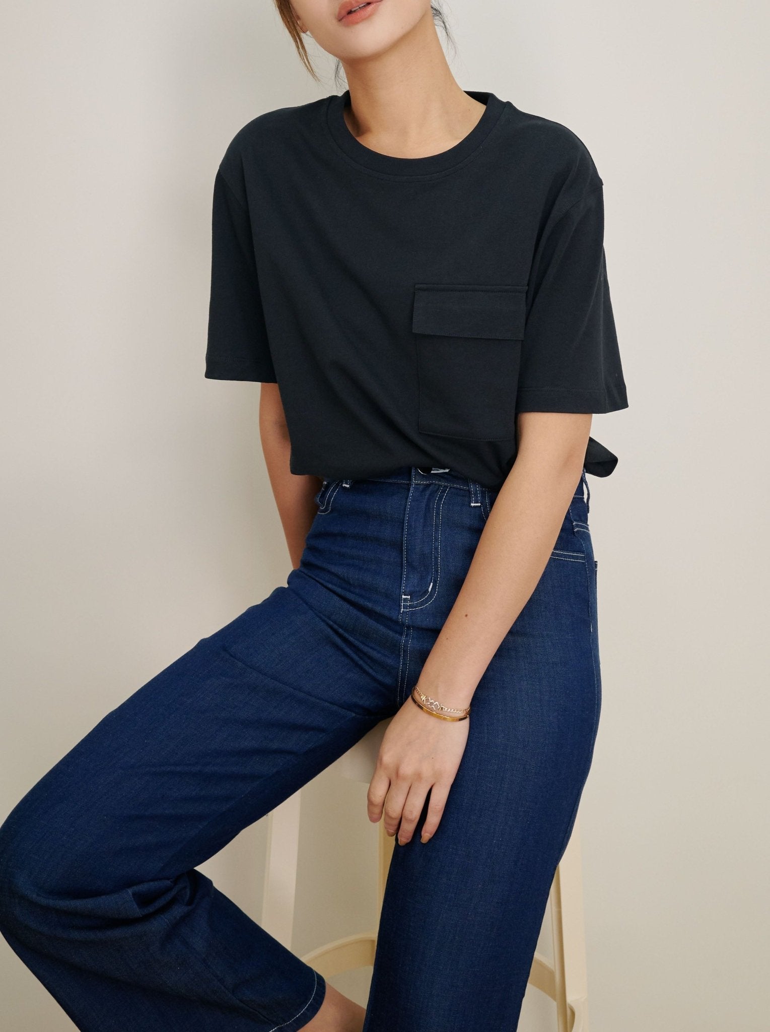POCKET tee (Black) - STELLAM