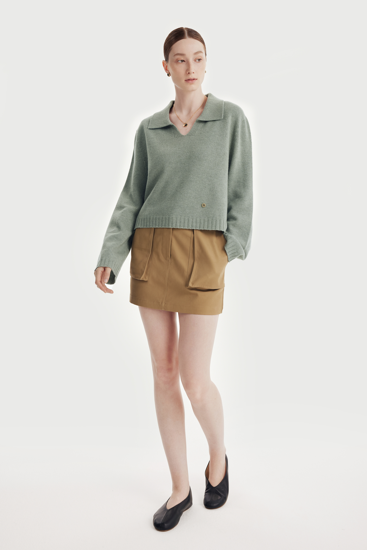 POLLY cashmere seamless pullover (Sage)