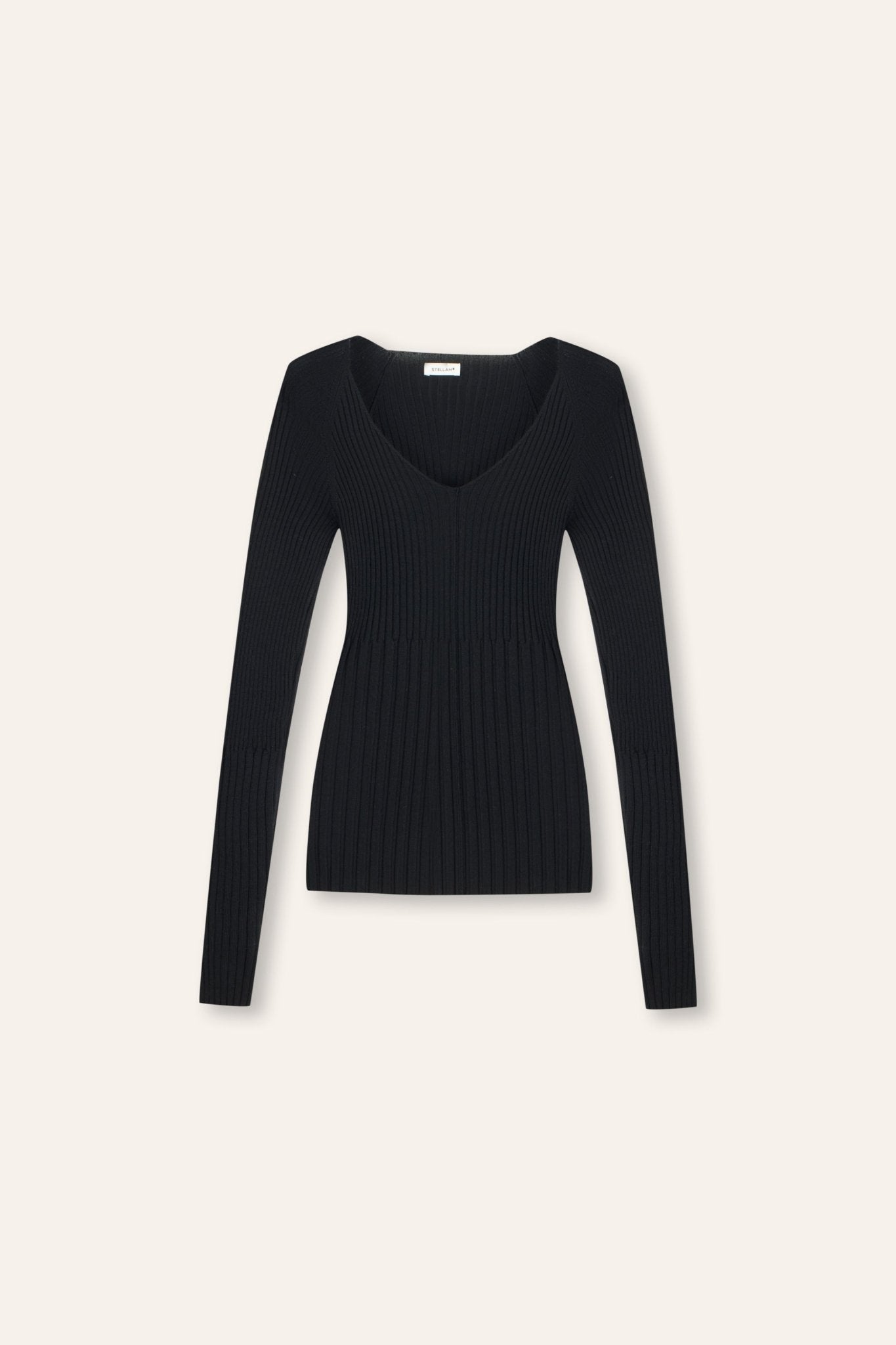 PRO v-neck split-sleeves top (Black) - STELLAM
