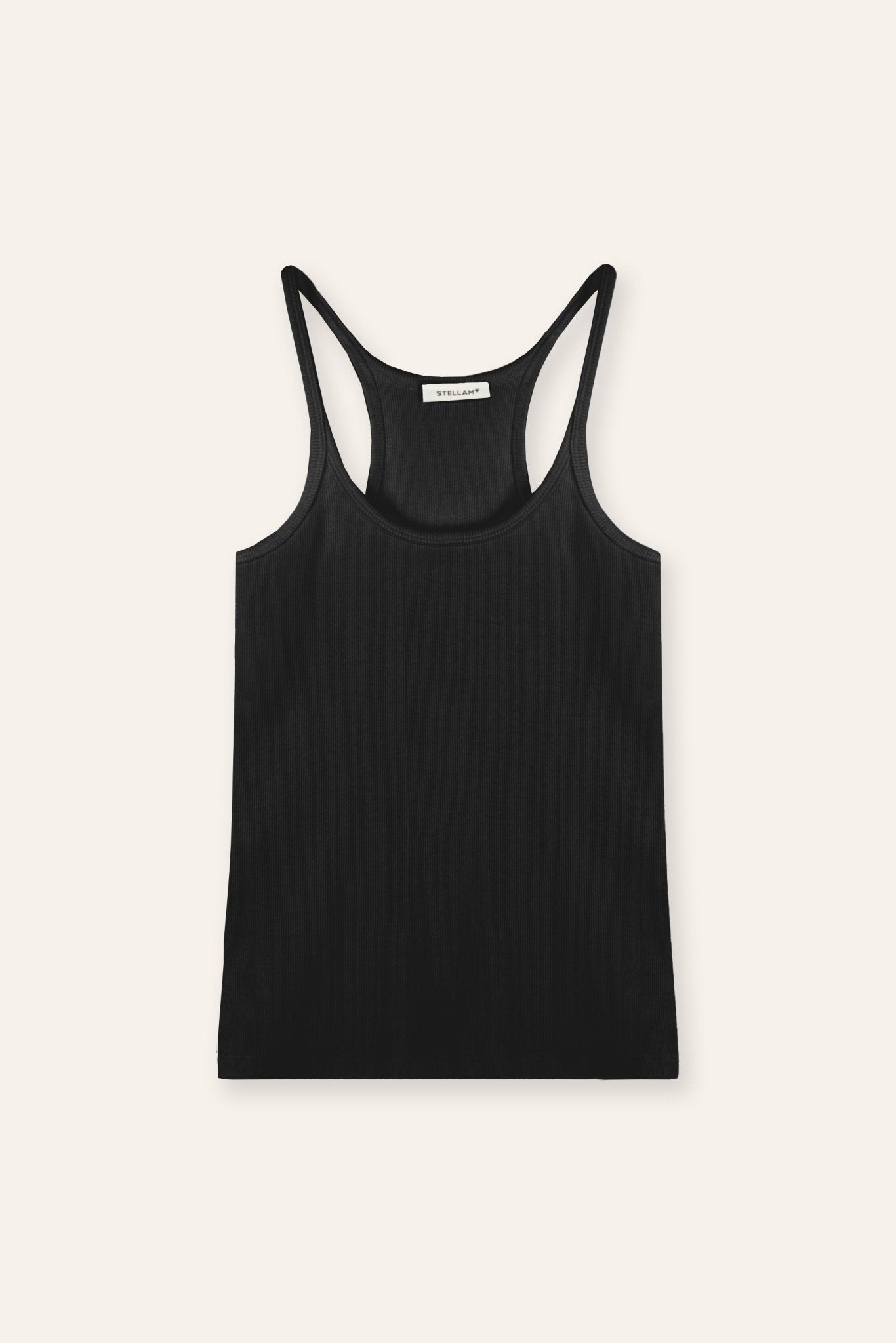 RACER cotton tank top (Black) - STELLAM