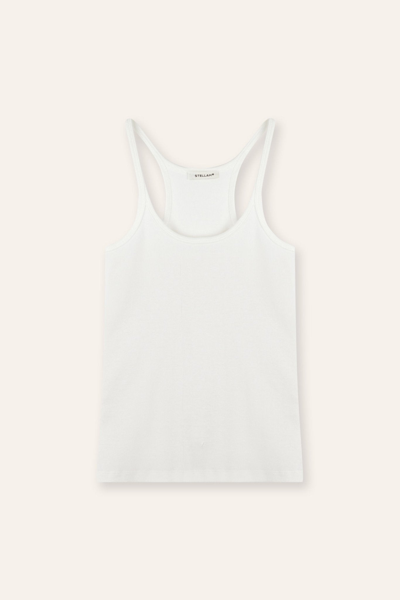 RACER cotton tank top (White) - STELLAM