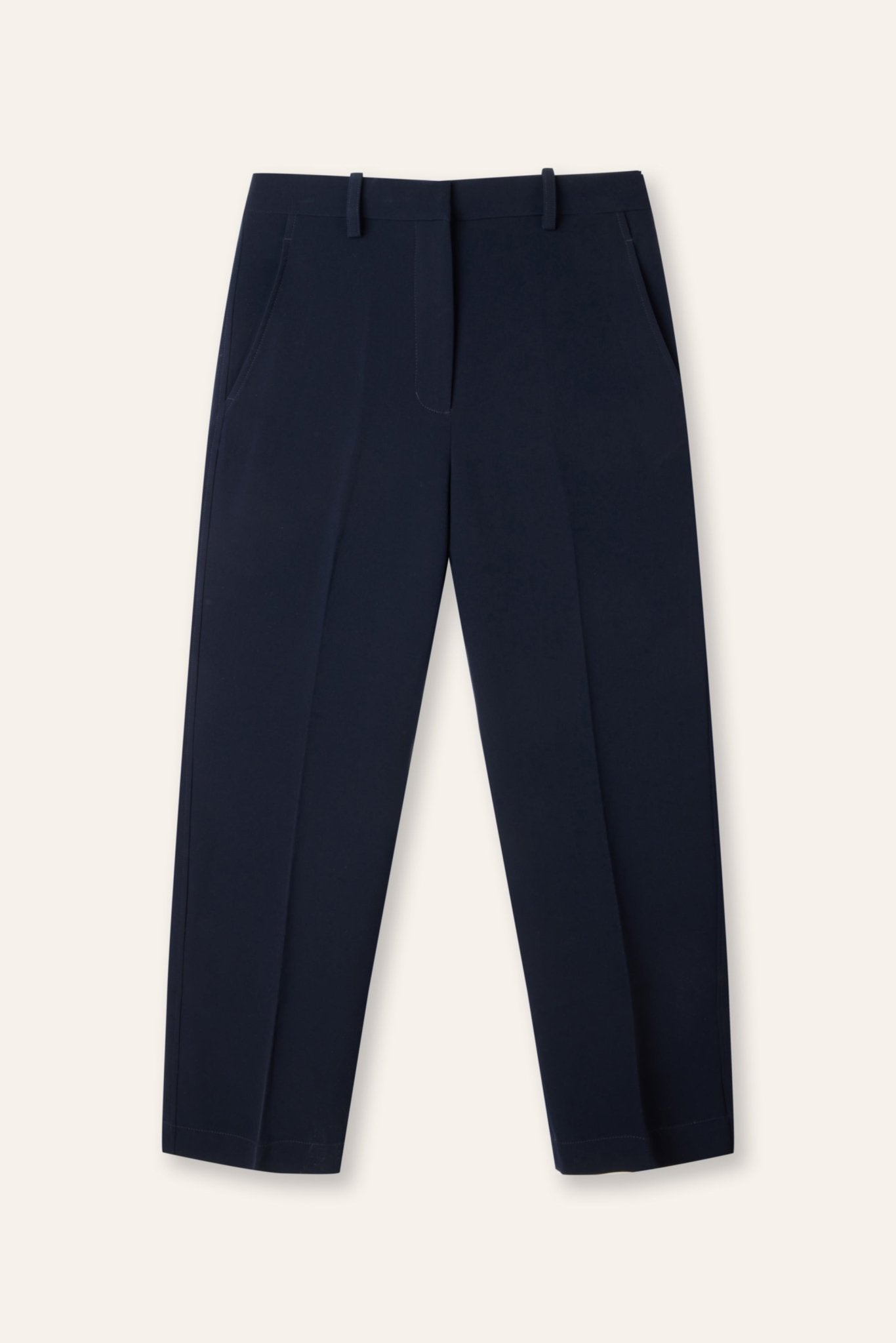 Rachel high-waist straight-leg trousers (Navy) - STELLAM