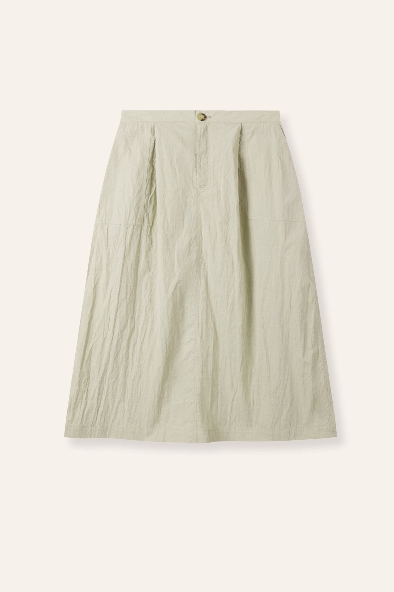 RALLY cotton-blended midi skirt (Sage) - STELLAM