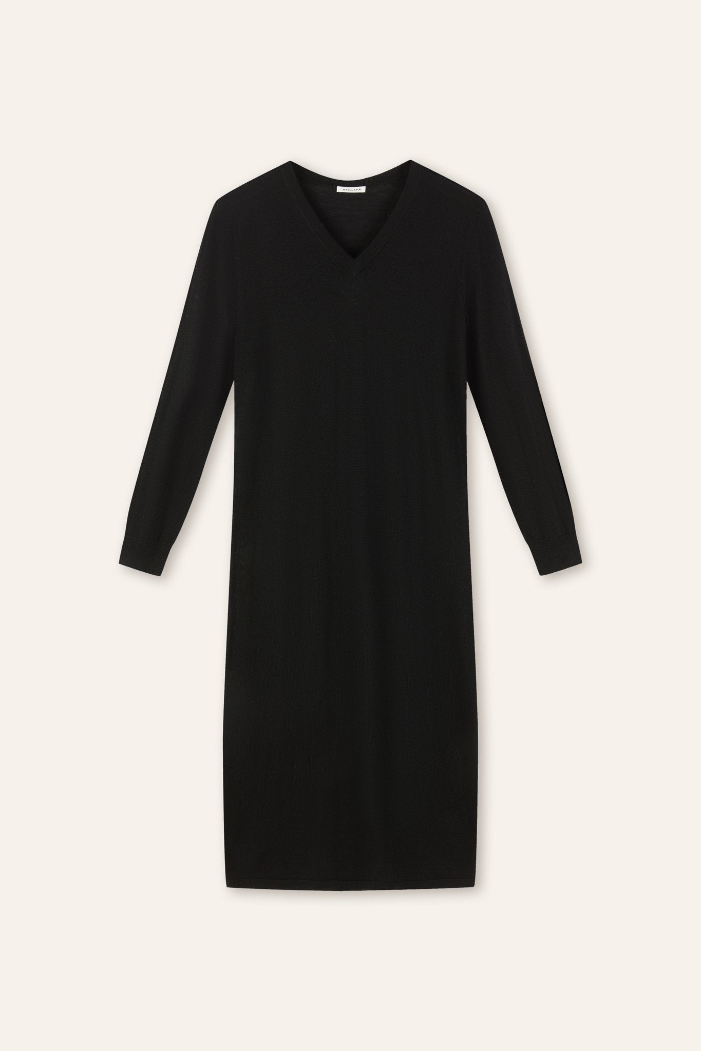 REGAL long knit-dress (Black) - STELLAM