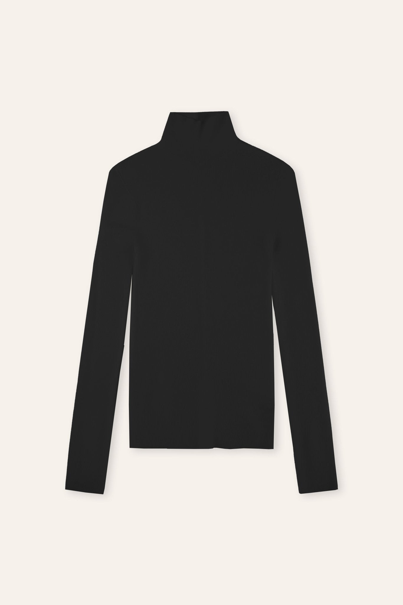 ROSE seamless turtleneck 120'S wool sweater (Black) - STELLAM