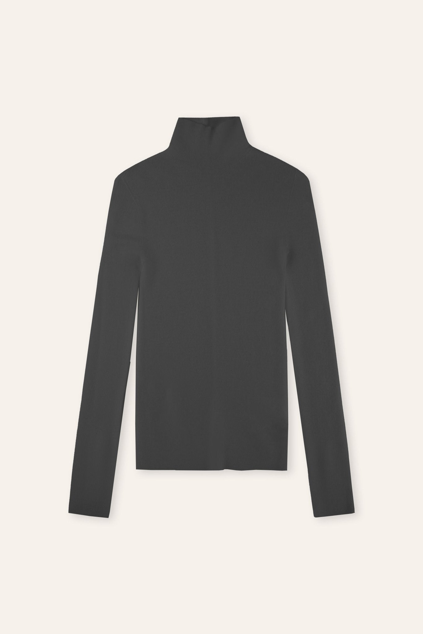 ROSE seamless turtleneck 120'S wool sweater (Dark grey) - STELLAM