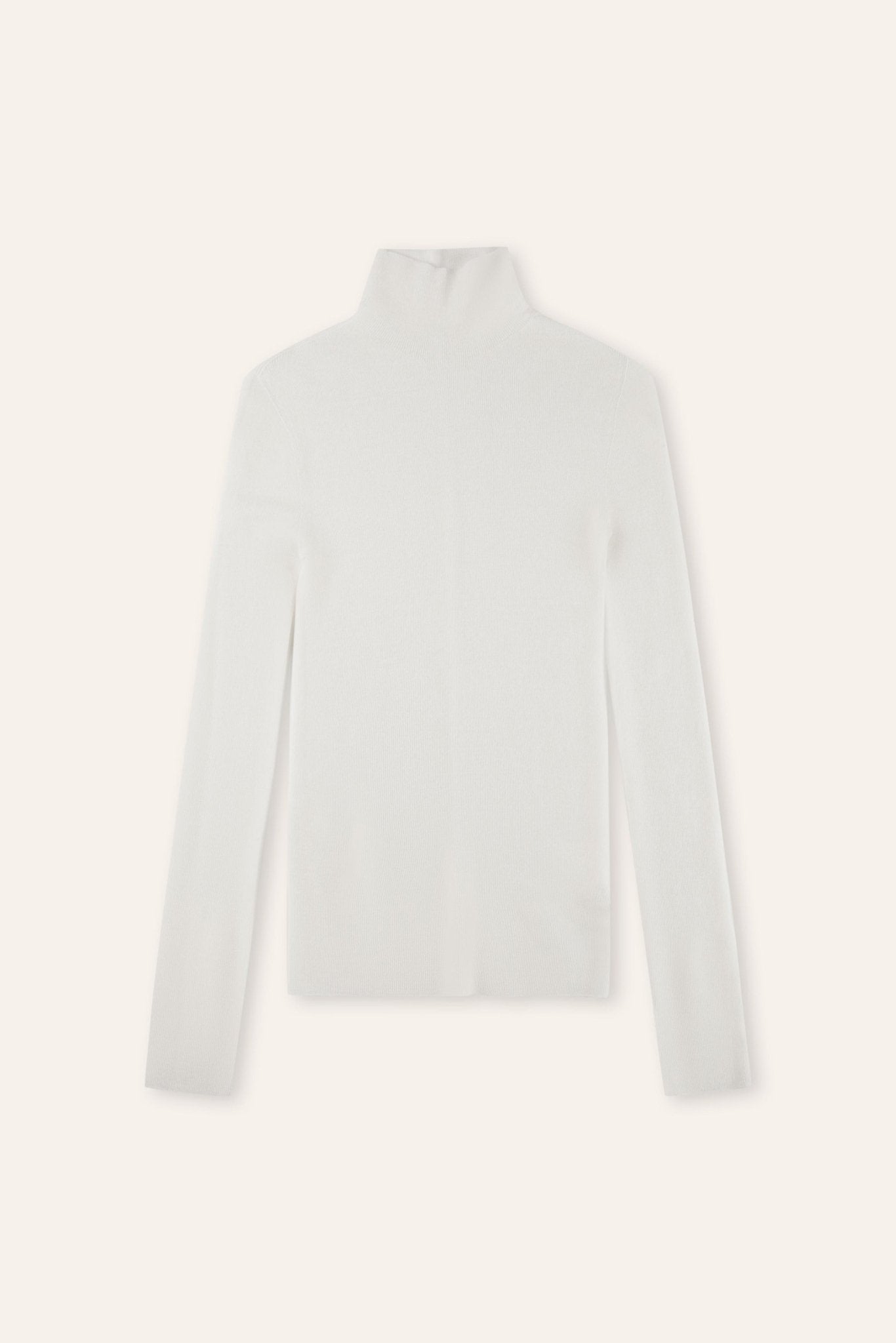 ROSE seamless turtleneck 120'S wool sweater (White) - STELLAM