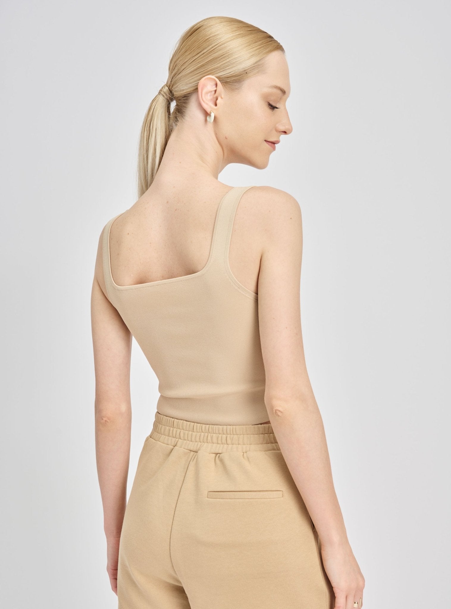 ROSEMARY jersey knit top (Nude) - STELLAM